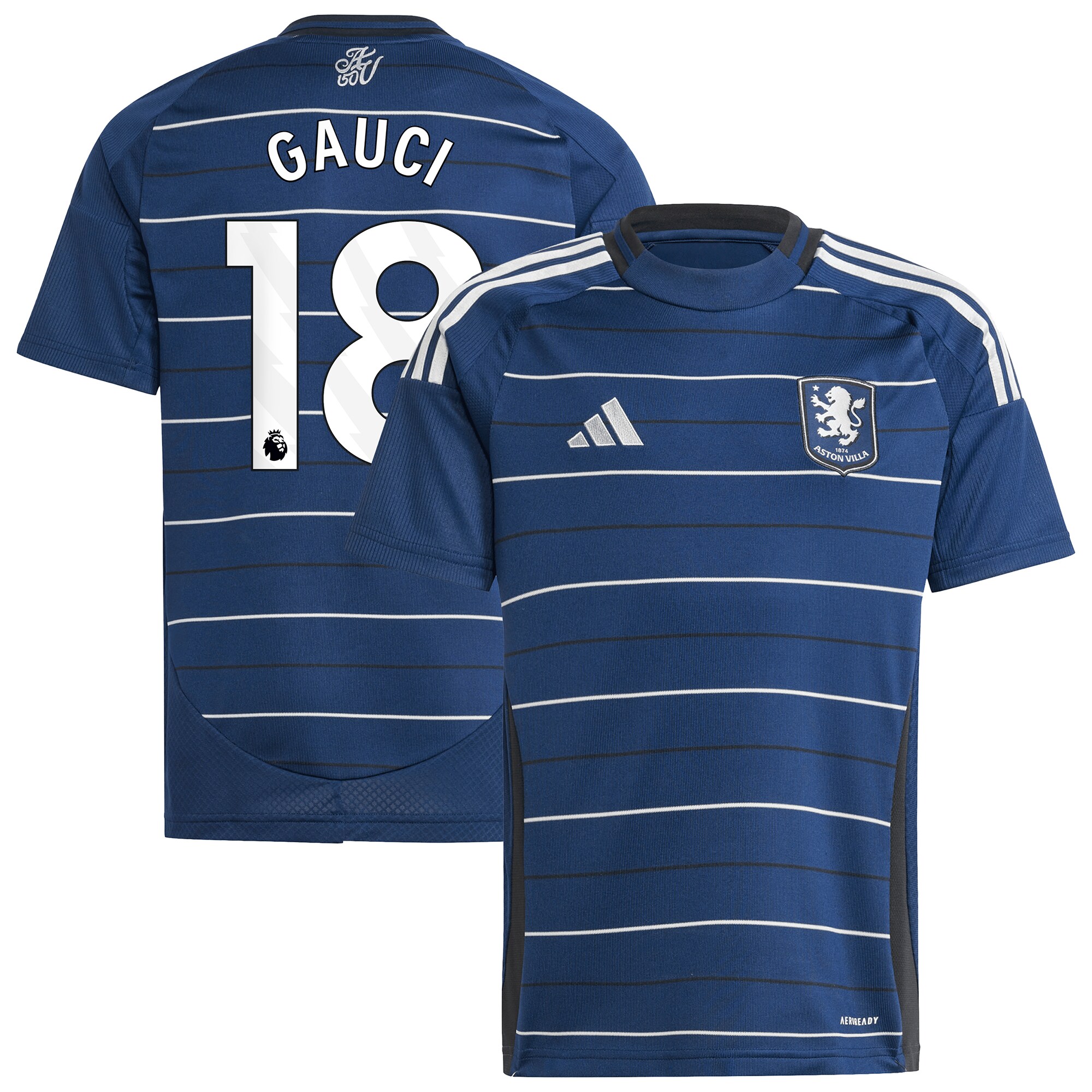 AVFC aston villa adidas goalkeeper shirt 2024-25 – long sleeve – kids with gauci 18 printing – 202030990 Collection | Official Aston Villa Kits and Apparel