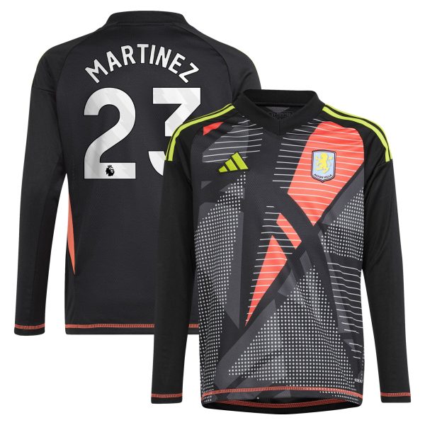 AVFC aston villa adidas goalkeeper shirt 2024-25 – long sleeve – kids with martinez 23 printing – 202029325 Collection | Official Aston Villa Kits and Apparel