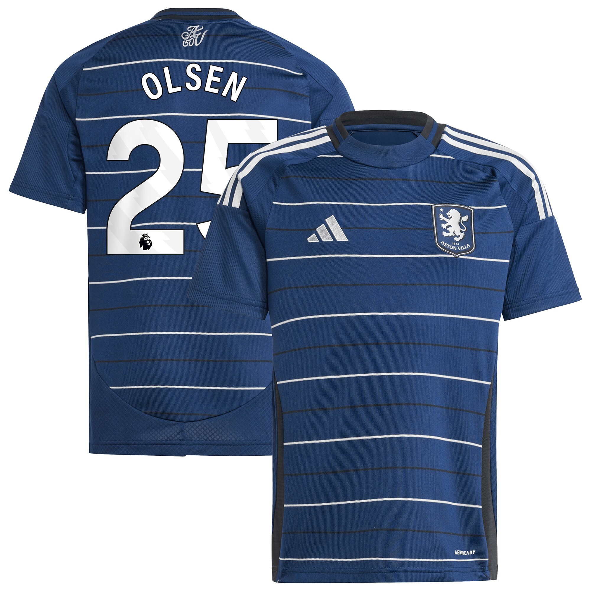 AVFC aston villa adidas goalkeeper shirt 2024-25 – long sleeve – kids with olsen 25 printing – 202030994 Collection | Official Aston Villa Kits and Apparel