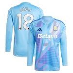 AVFC aston villa adidas goalkeeper shirt 2024-25 – long sleeve with gauci 18 printing – 202030982 Collection | Official Aston Villa Kits and Apparel