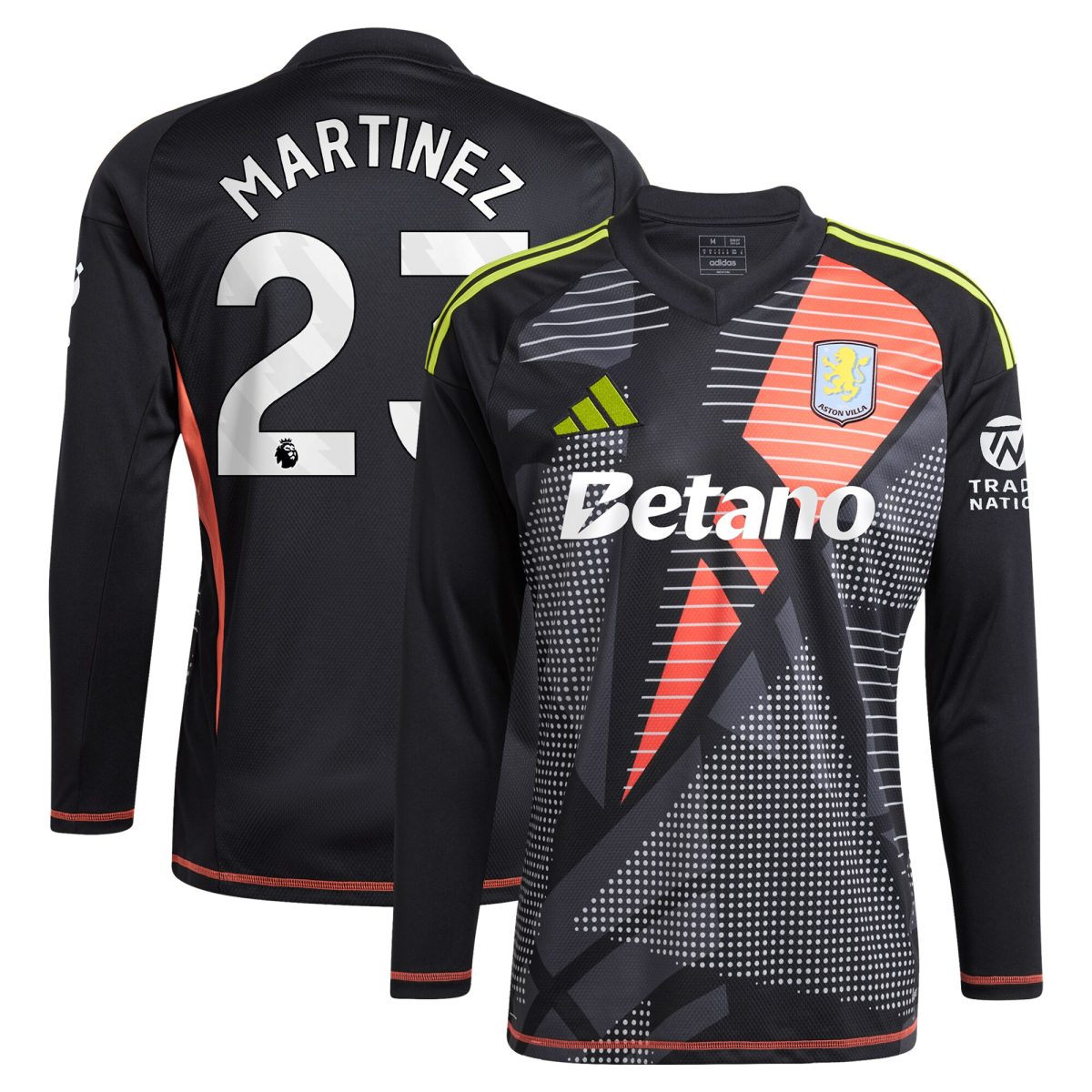 AVFC aston villa adidas goalkeeper shirt 2024-25 – long sleeve with martinez 23 printing – 202028938 Collection | Official Aston Villa Kits and Apparel