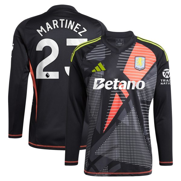 AVFC aston villa adidas goalkeeper shirt 2024-25 – long sleeve with martinez 23 printing – 202028938 Collection | Official Aston Villa Kits and Apparel
