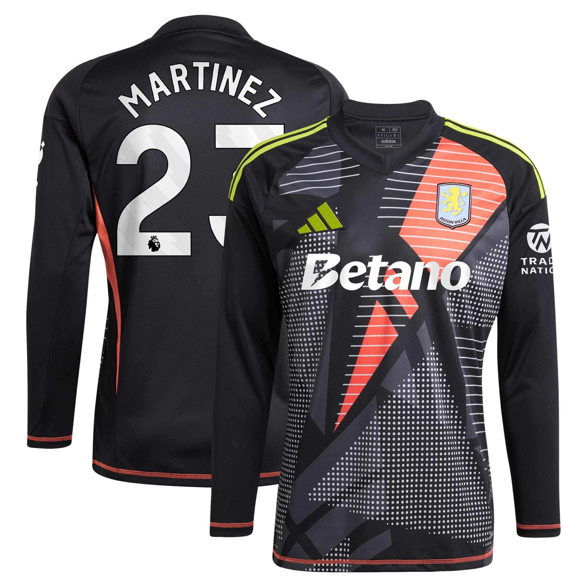 AVFC aston villa adidas goalkeeper shirt 2024-25 – long sleeve with martinez 23 printing – 202028938 Collection | Official Aston Villa Kits and Apparel