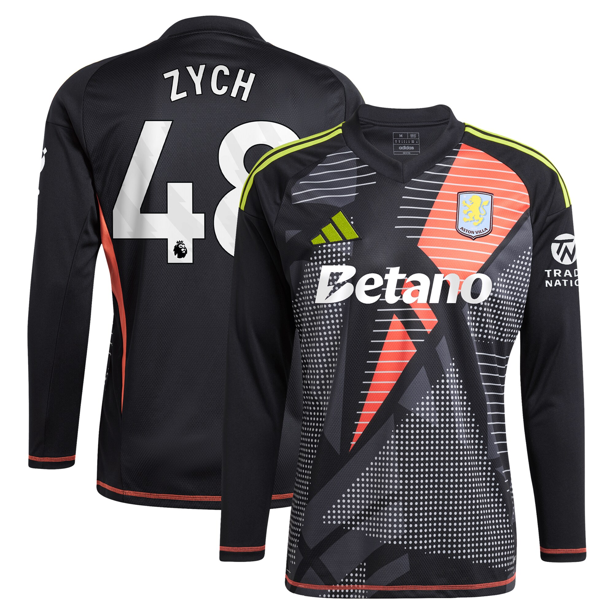 AVFC aston villa adidas goalkeeper shirt 2024-25 – long sleeve with zych 48 printing – 202153090 Collection | Official Aston Villa Kits and Apparel