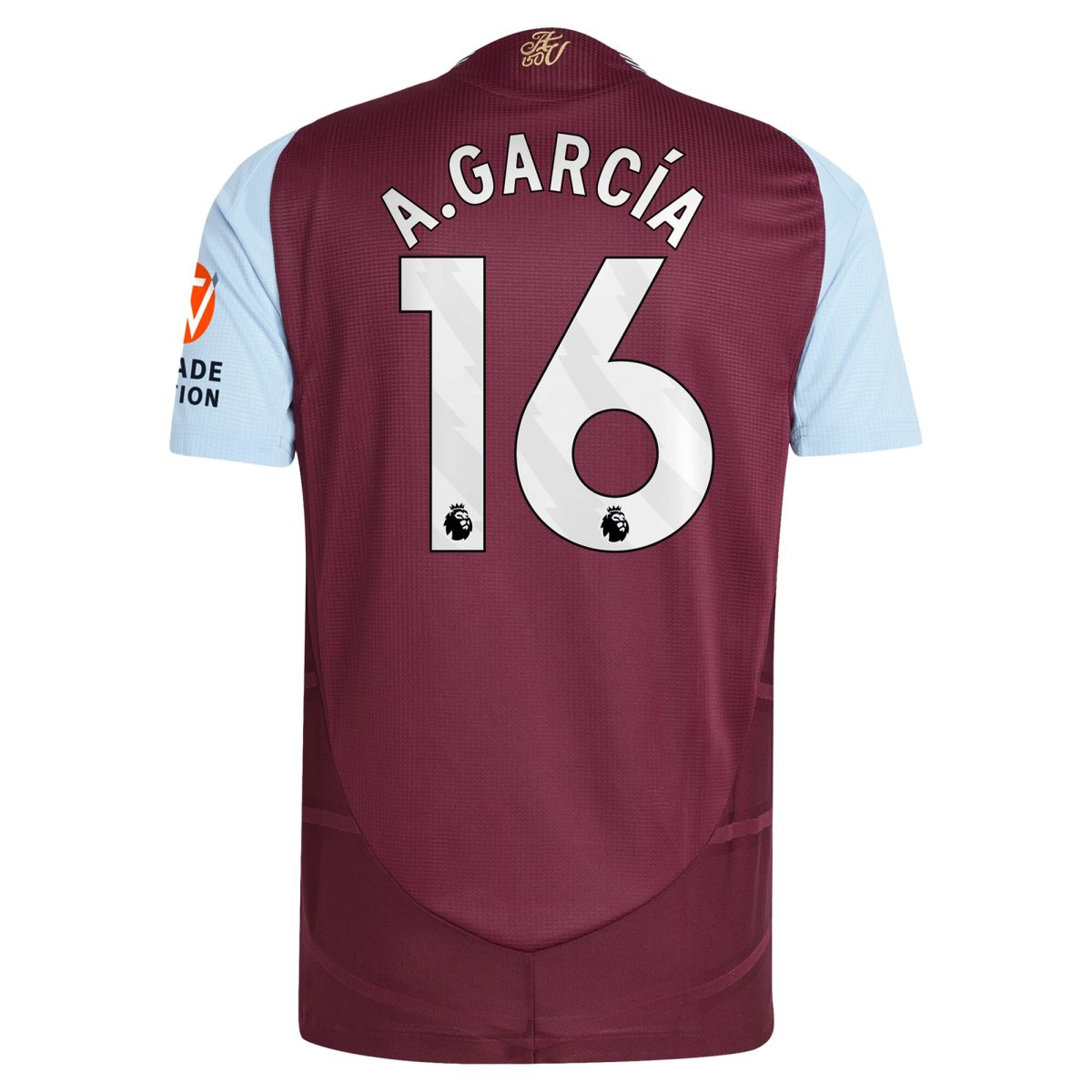 AVFC aston villa adidas home authentic shirt 2024-25 with a.garcía 16 printing Collection | Official Aston Villa Kits and Apparel