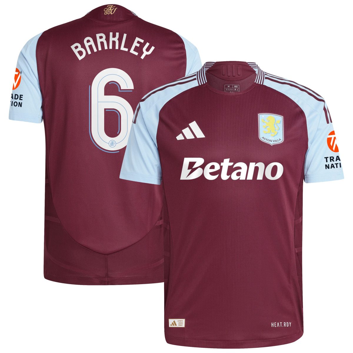 AVFC aston villa adidas home authentic shirt 2024-25 with barkley 6 cup printing Collection | Official Aston Villa Kits and Apparel