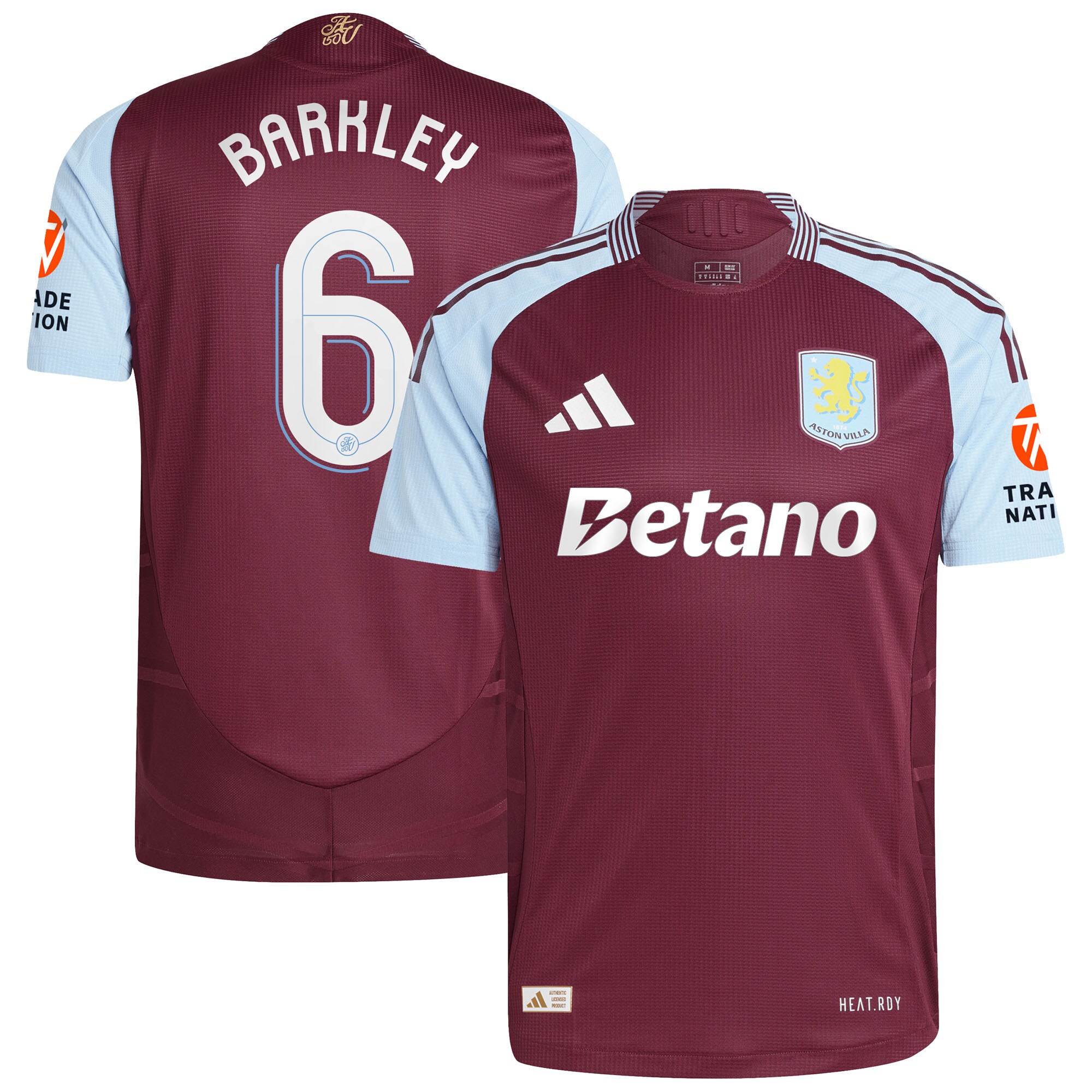 AVFC aston villa adidas home authentic shirt 2024-25 with barkley 6 cup printing Collection | Official Aston Villa Kits and Apparel