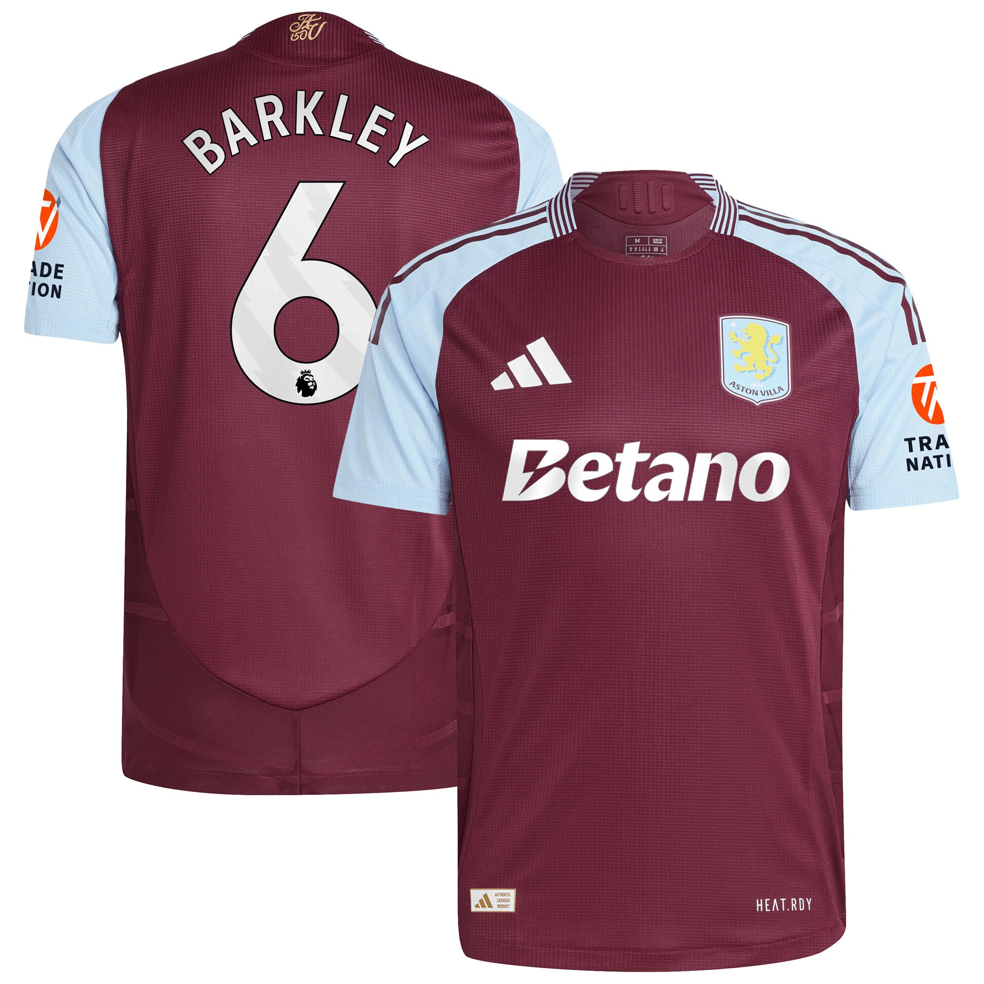 AVFC aston villa adidas home authentic shirt 2024-25 with barkley 6 printing Collection | Official Aston Villa Kits and Apparel