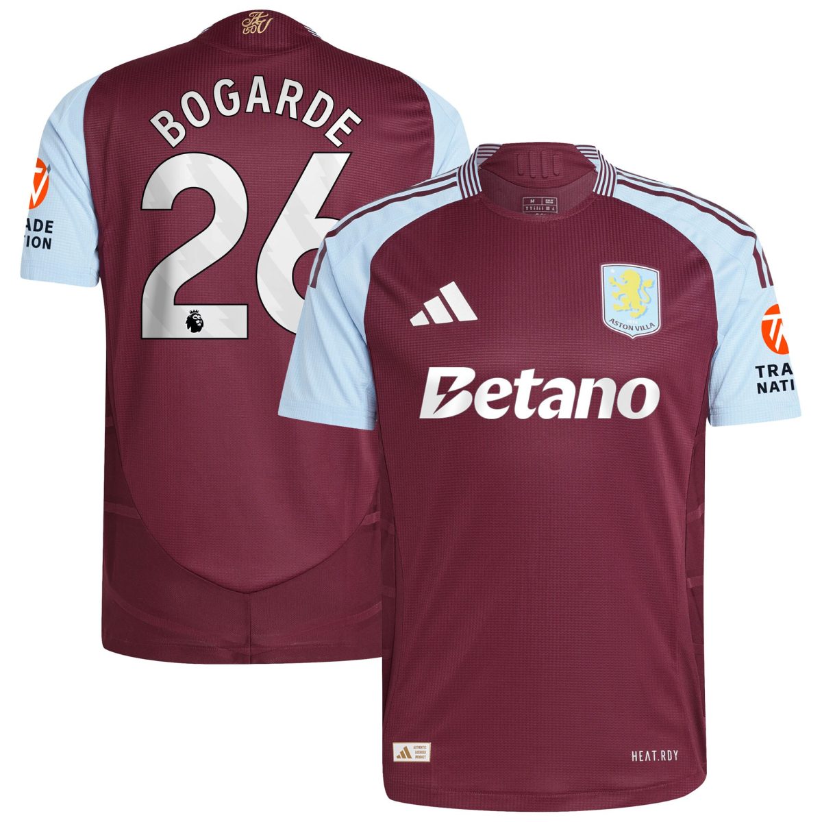 AVFC aston villa adidas home authentic shirt 2024-25 with bogarde 26 printing Collection | Official Aston Villa Kits and Apparel