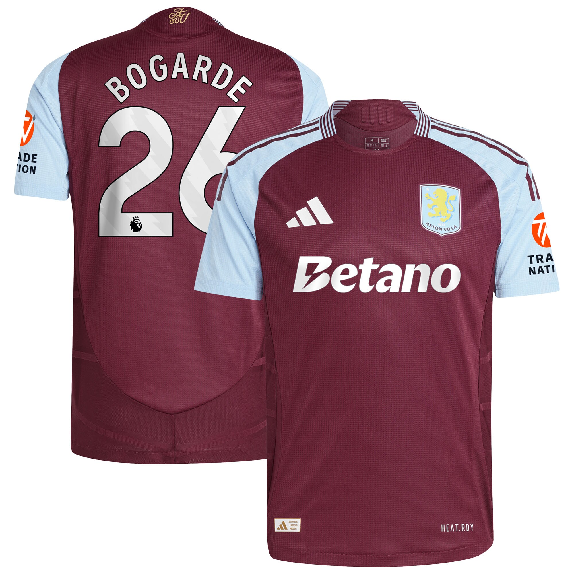 AVFC aston villa adidas home authentic shirt 2024-25 with bogarde 26 printing Collection | Official Aston Villa Kits and Apparel
