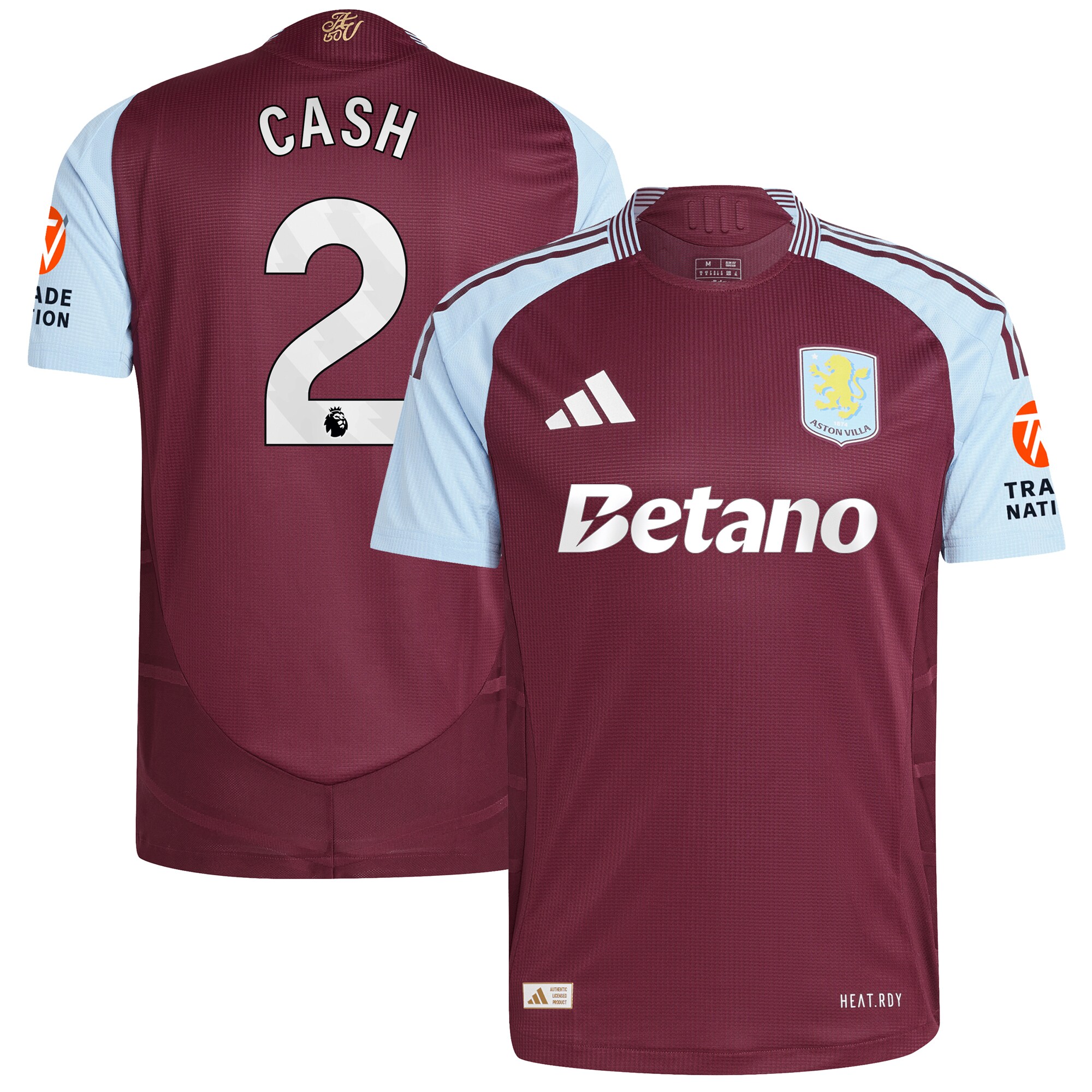 AVFC aston villa adidas home authentic shirt 2024-25 with cash 2 printing Collection | Official Aston Villa Kits and Apparel