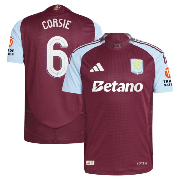 AVFC aston villa adidas home authentic shirt 2024-25 with corsie 6 cup printing Collection | Official Aston Villa Kits and Apparel