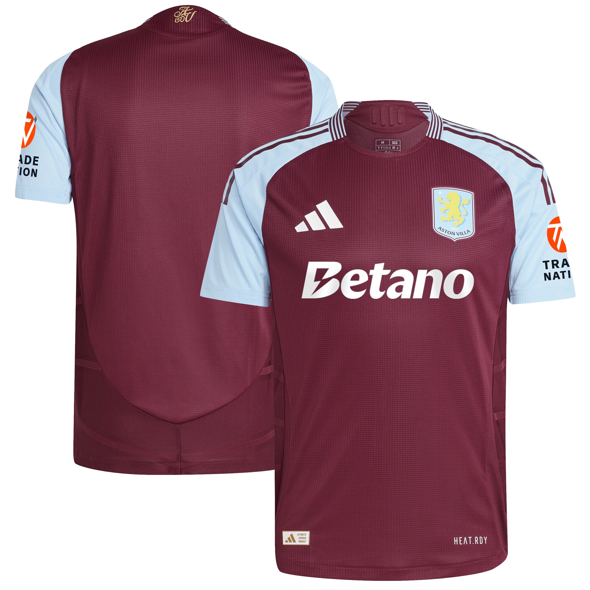 AVFC aston villa adidas home authentic shirt 2024-25 with custom printing Collection | Official Aston Villa Kits and Apparel