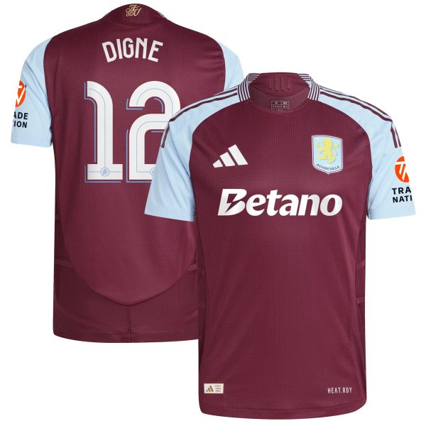 AVFC aston villa adidas home authentic shirt 2024-25 with digne 12 cup printing Collection | Official Aston Villa Kits and Apparel