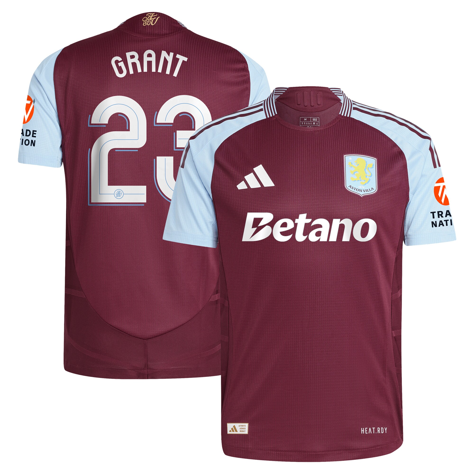 AVFC aston villa adidas home authentic shirt 2024-25 with grant 23 cup printing Collection | Official Aston Villa Kits and Apparel