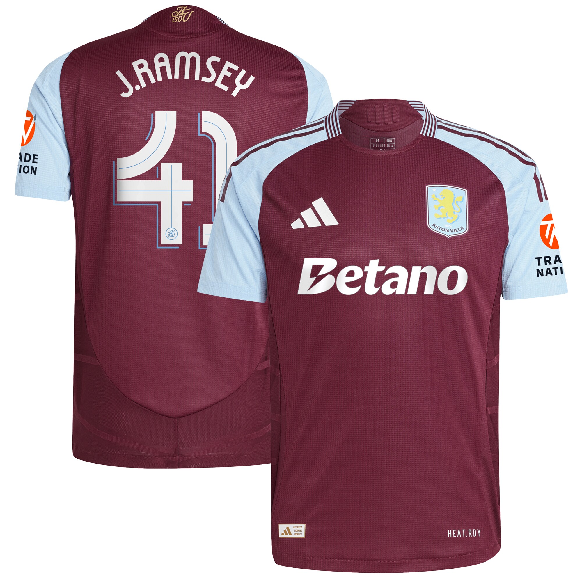 AVFC aston villa adidas home authentic shirt 2024-25 with j. ramsey 41 cup printing Collection | Official Aston Villa Kits and Apparel