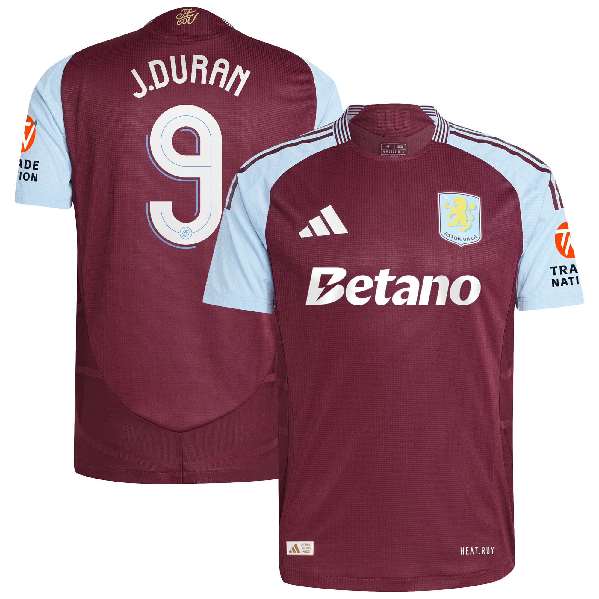 AVFC aston villa adidas home authentic shirt 2024-25 with j.duran 9 cup printing Collection | Official Aston Villa Kits and Apparel