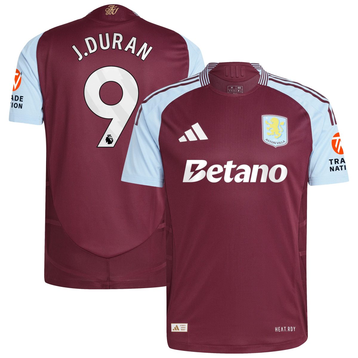 AVFC aston villa adidas home authentic shirt 2024-25 with j.duran 9 printing Collection | Official Aston Villa Kits and Apparel
