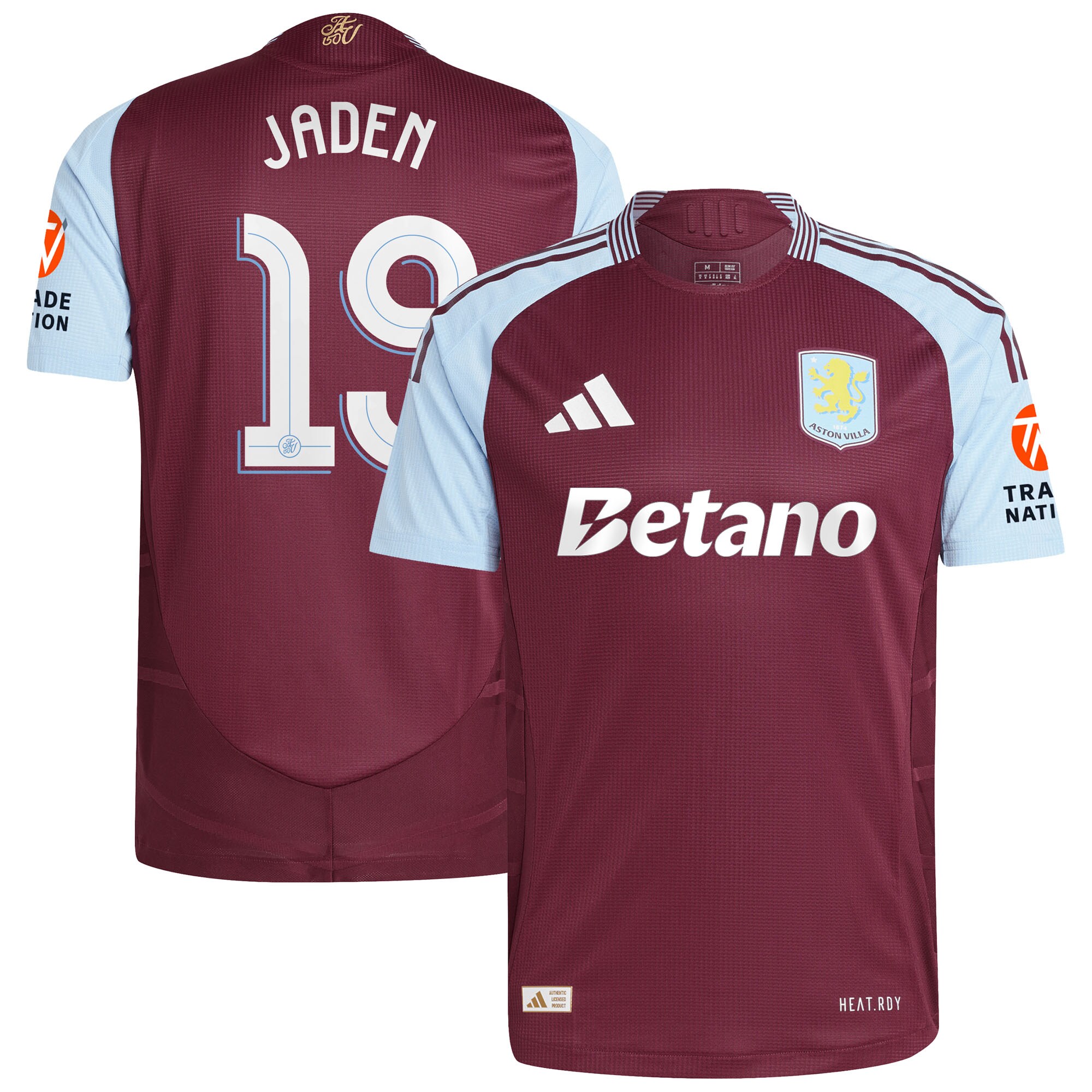 AVFC aston villa adidas home authentic shirt 2024-25 with jaden 19 cup printing Collection | Official Aston Villa Kits and Apparel