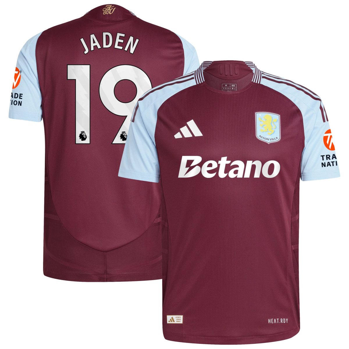 AVFC aston villa adidas home authentic shirt 2024-25 with jaden 19 printing Collection | Official Aston Villa Kits and Apparel