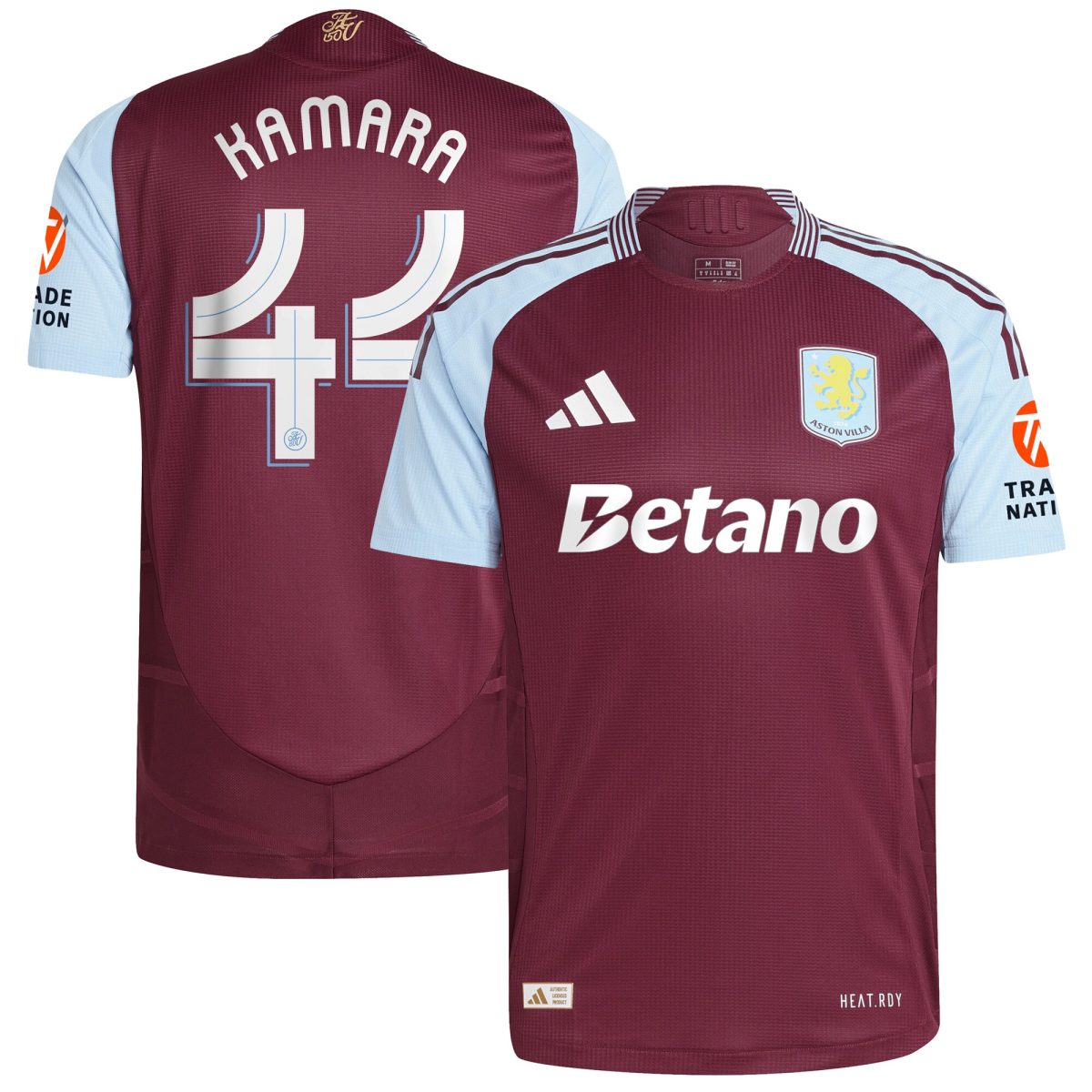 AVFC aston villa adidas home authentic shirt 2024-25 with kamara 44 cup printing Collection | Official Aston Villa Kits and Apparel