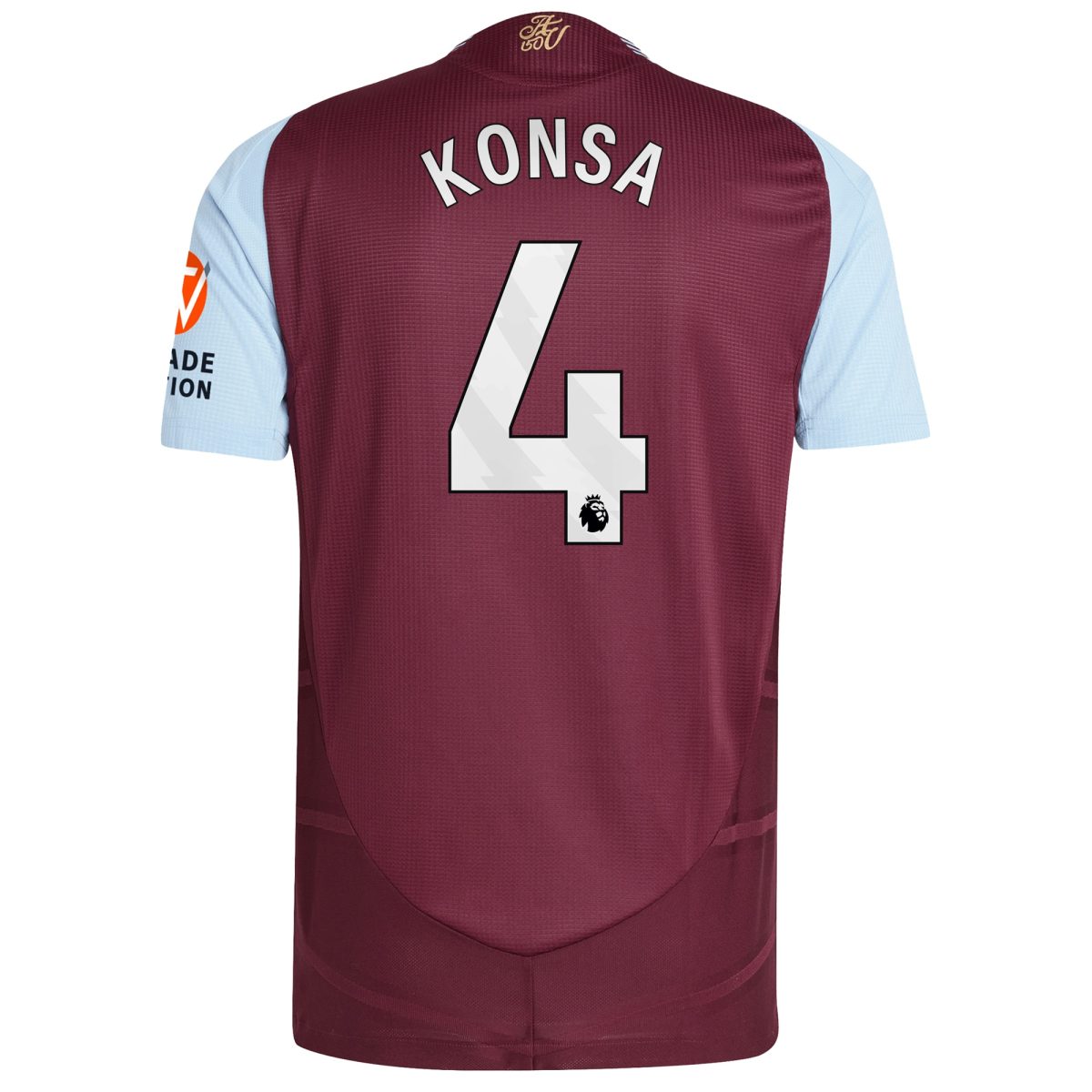 AVFC aston villa adidas home authentic shirt 2024-25 with konsa 4 printing Collection | Official Aston Villa Kits and Apparel