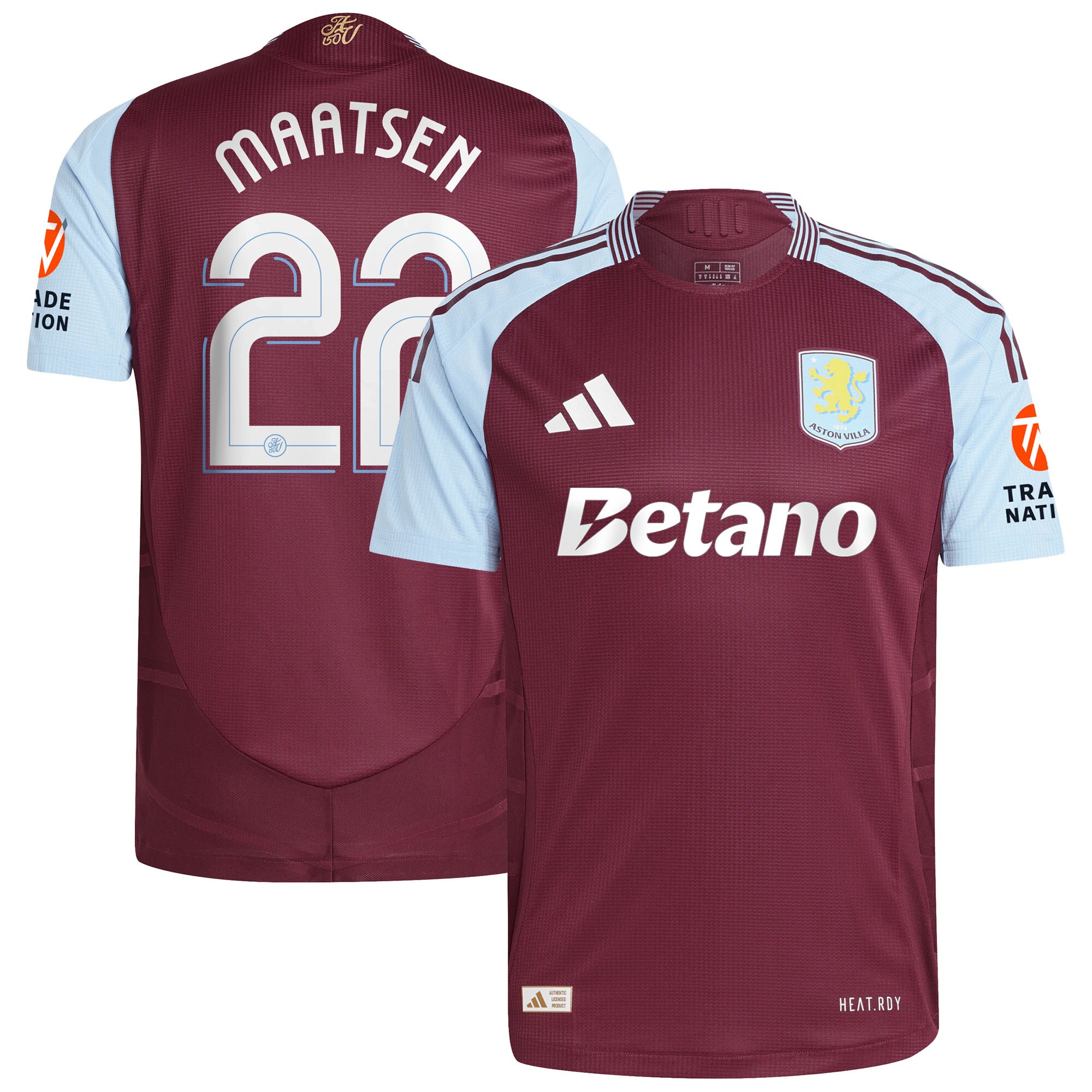 AVFC aston villa adidas home authentic shirt 2024-25 with maatsen 22 cup printing Collection | Official Aston Villa Kits and Apparel