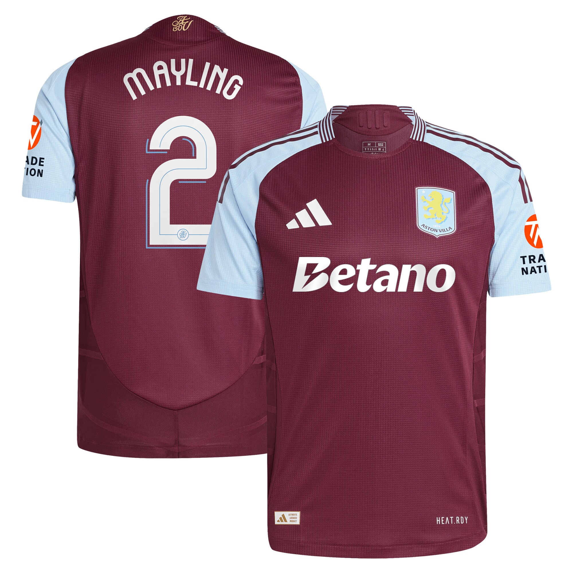 AVFC aston villa adidas home authentic shirt 2024-25 with mayling 2 cup printing Collection | Official Aston Villa Kits and Apparel