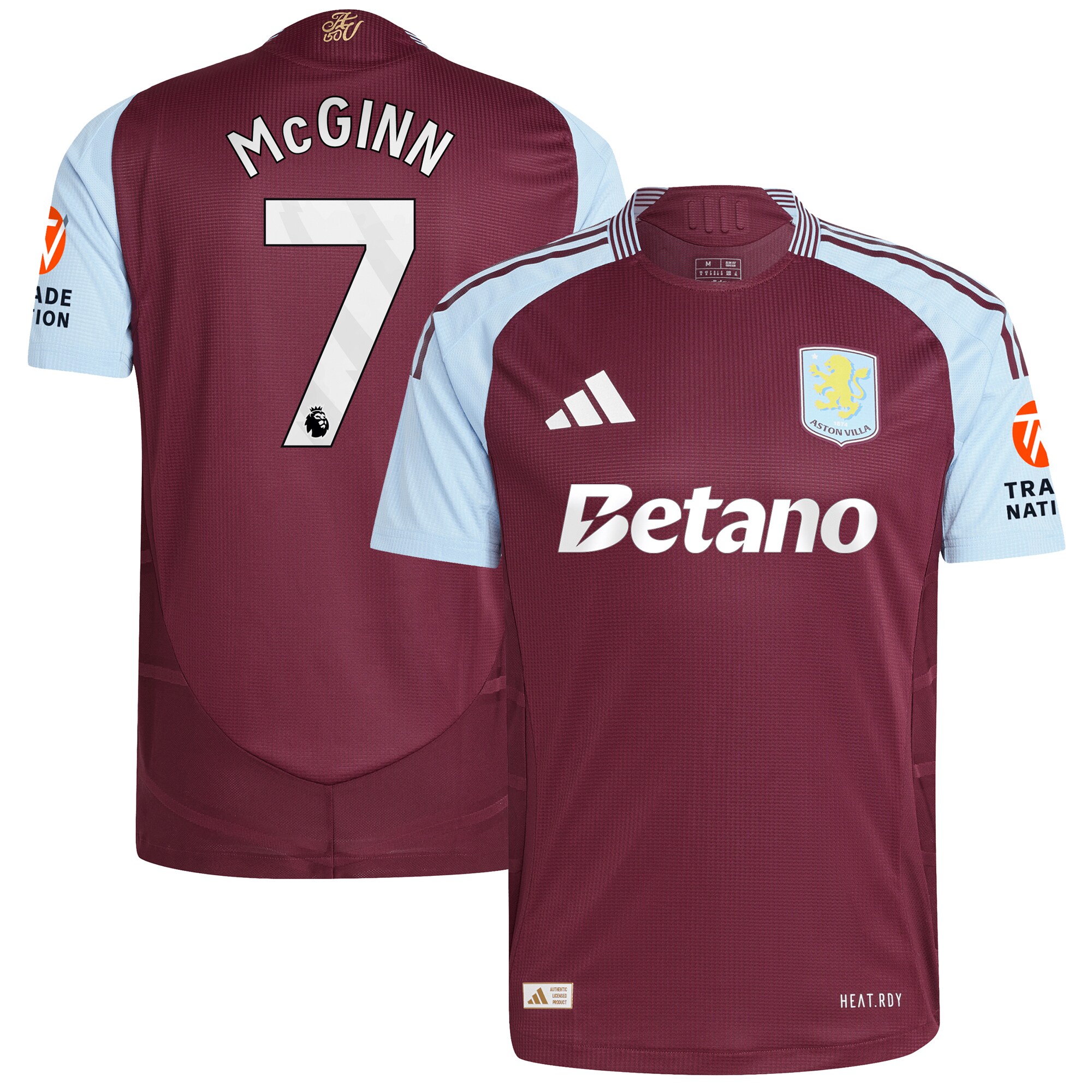 AVFC aston villa adidas home authentic shirt 2024-25 with mcginn 7 printing Collection | Official Aston Villa Kits and Apparel