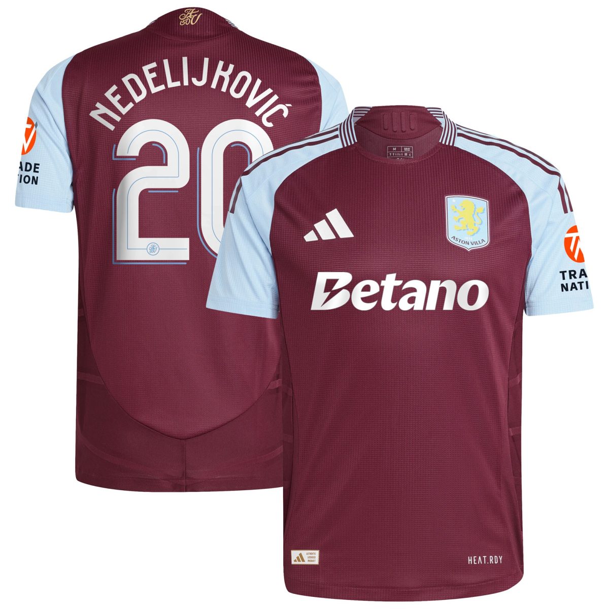 AVFC aston villa adidas home authentic shirt 2024-25 with nedeljković 20 cup printing Collection | Official Aston Villa Kits and Apparel