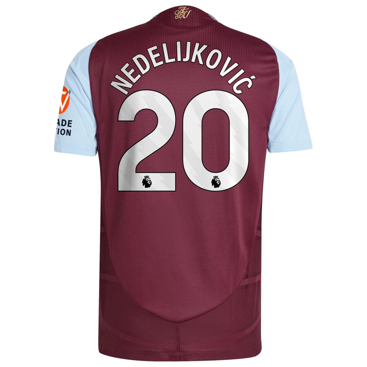 AVFC aston villa adidas home authentic shirt 2024-25 with nedeljković 20 printing Collection | Official Aston Villa Kits and Apparel