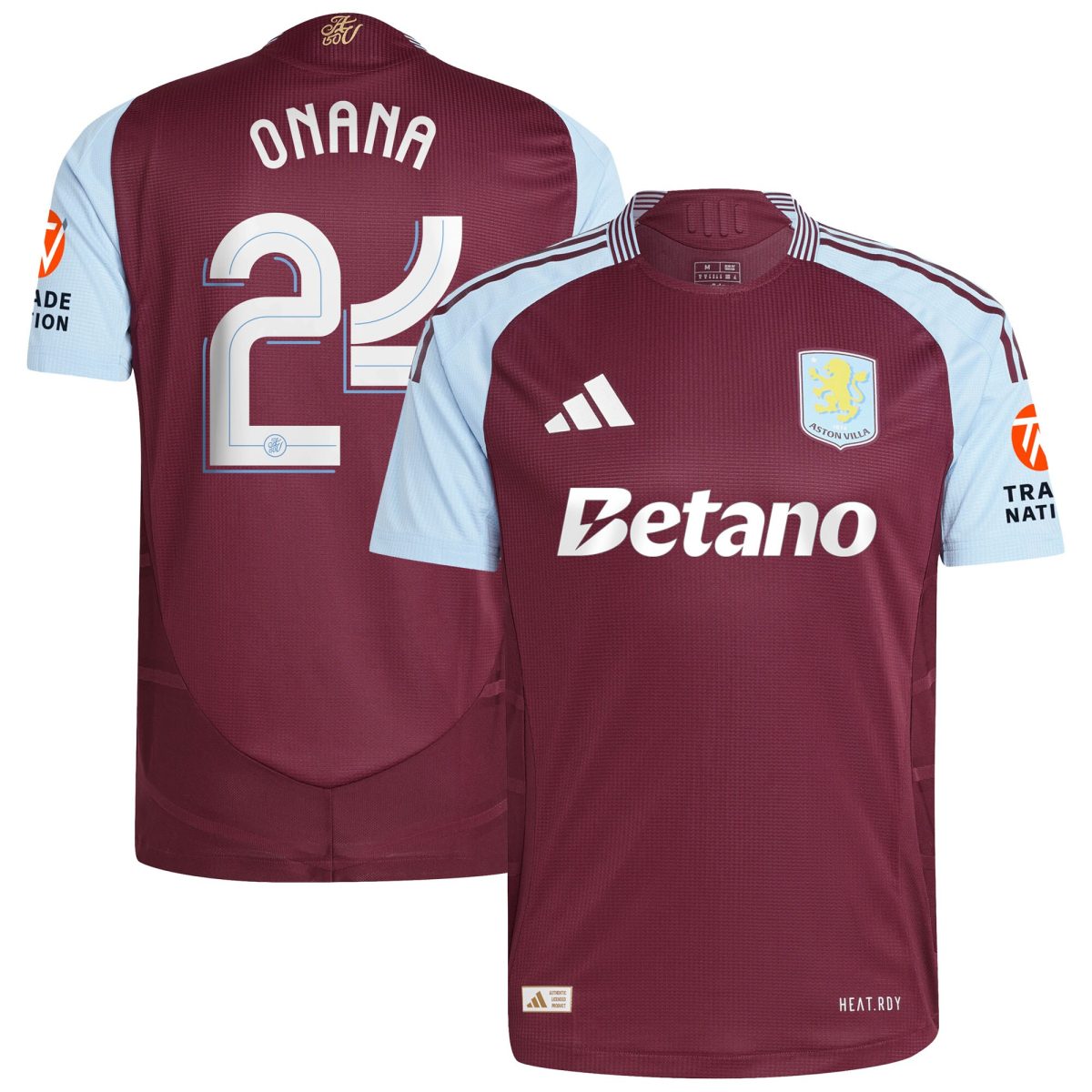 AVFC aston villa adidas home authentic shirt 2024-25 with onana 24 cup printing Collection | Official Aston Villa Kits and Apparel