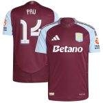 AVFC aston villa adidas home authentic shirt 2024-25 with pau 14 cup printing Collection | Official Aston Villa Kits and Apparel