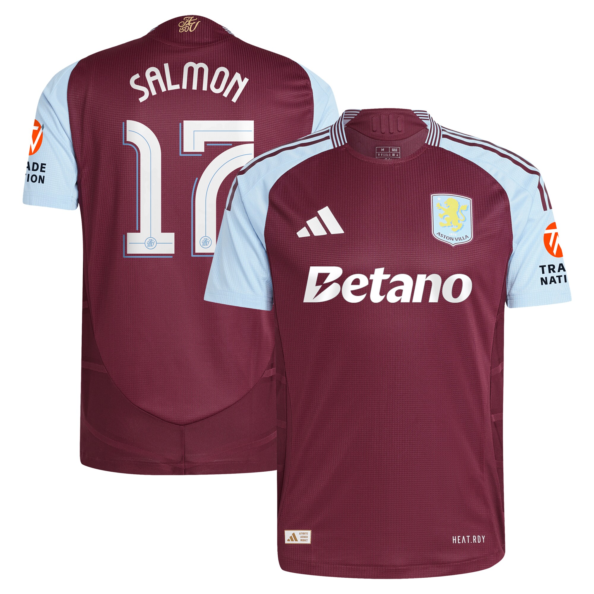 AVFC aston villa adidas home authentic shirt 2024-25 with salmon 17 cup printing Collection | Official Aston Villa Kits and Apparel