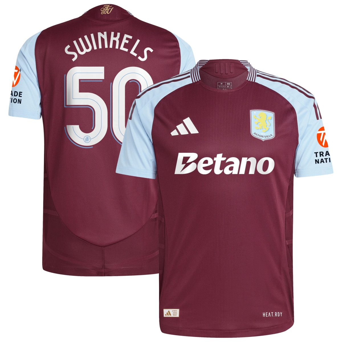 AVFC aston villa adidas home authentic shirt 2024-25 with swinkels 50 cup printing Collection | Official Aston Villa Kits and Apparel