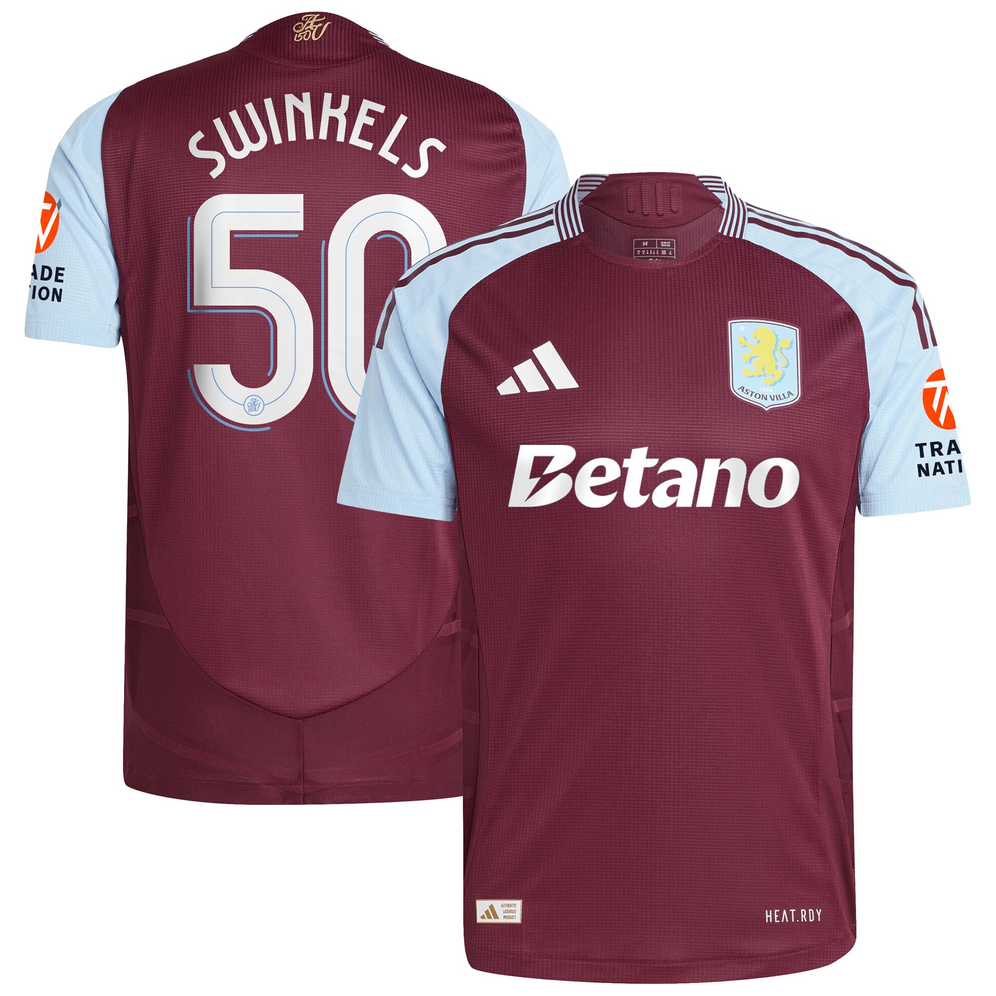 AVFC aston villa adidas home authentic shirt 2024-25 with swinkels 50 cup printing Collection | Official Aston Villa Kits and Apparel