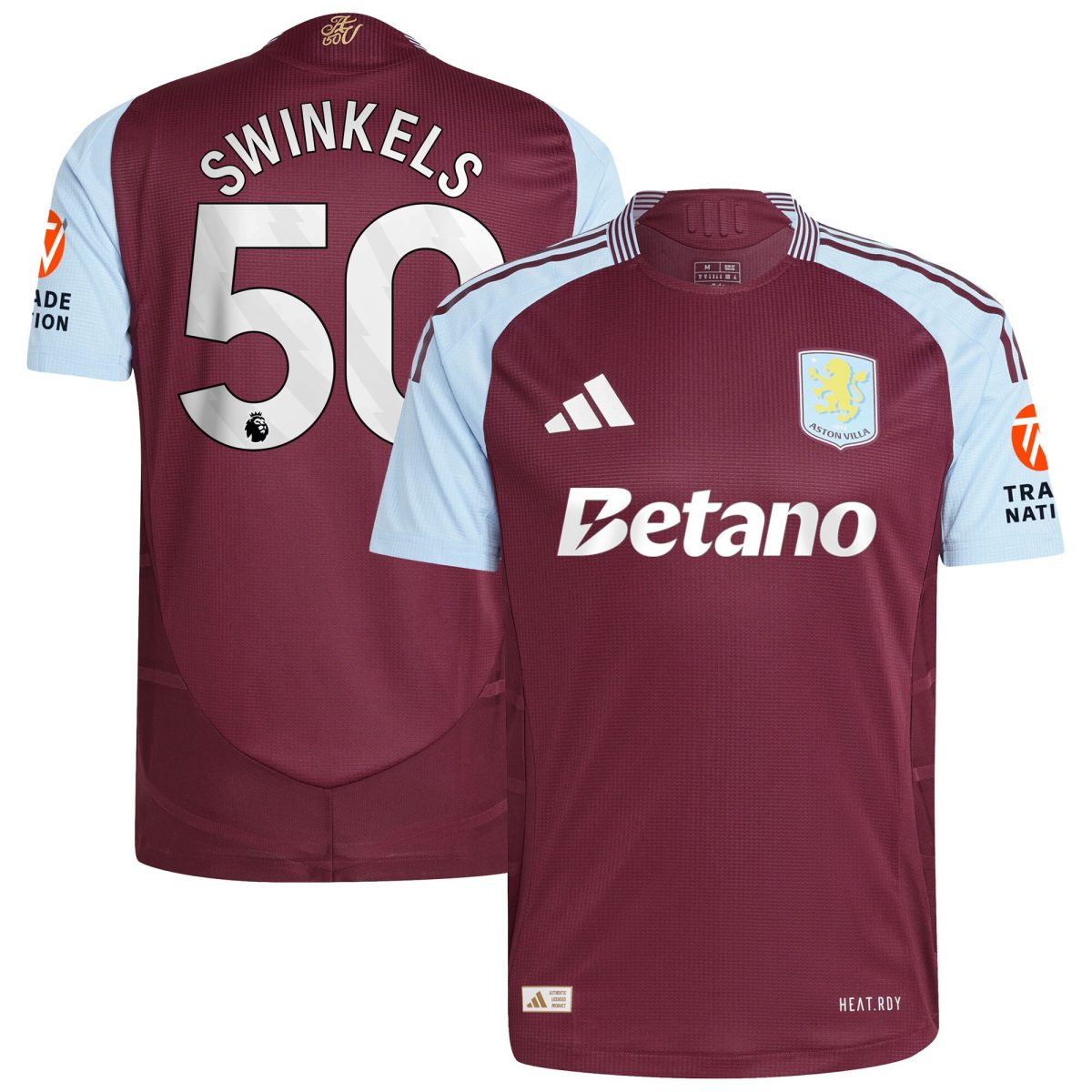 AVFC aston villa adidas home authentic shirt 2024-25 with swinkels 50 printing Collection | Official Aston Villa Kits and Apparel