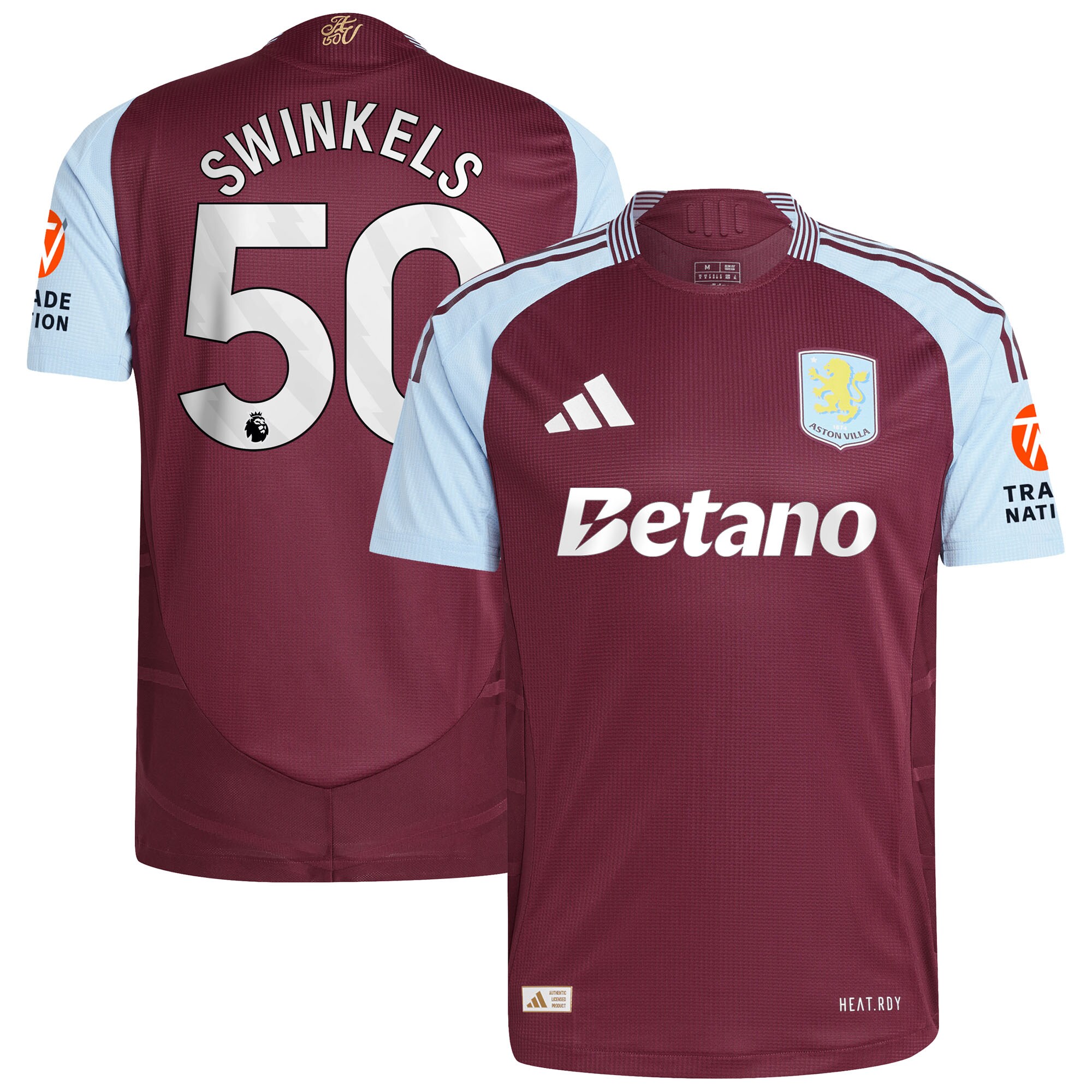 AVFC aston villa adidas home authentic shirt 2024-25 with swinkels 50 printing Collection | Official Aston Villa Kits and Apparel