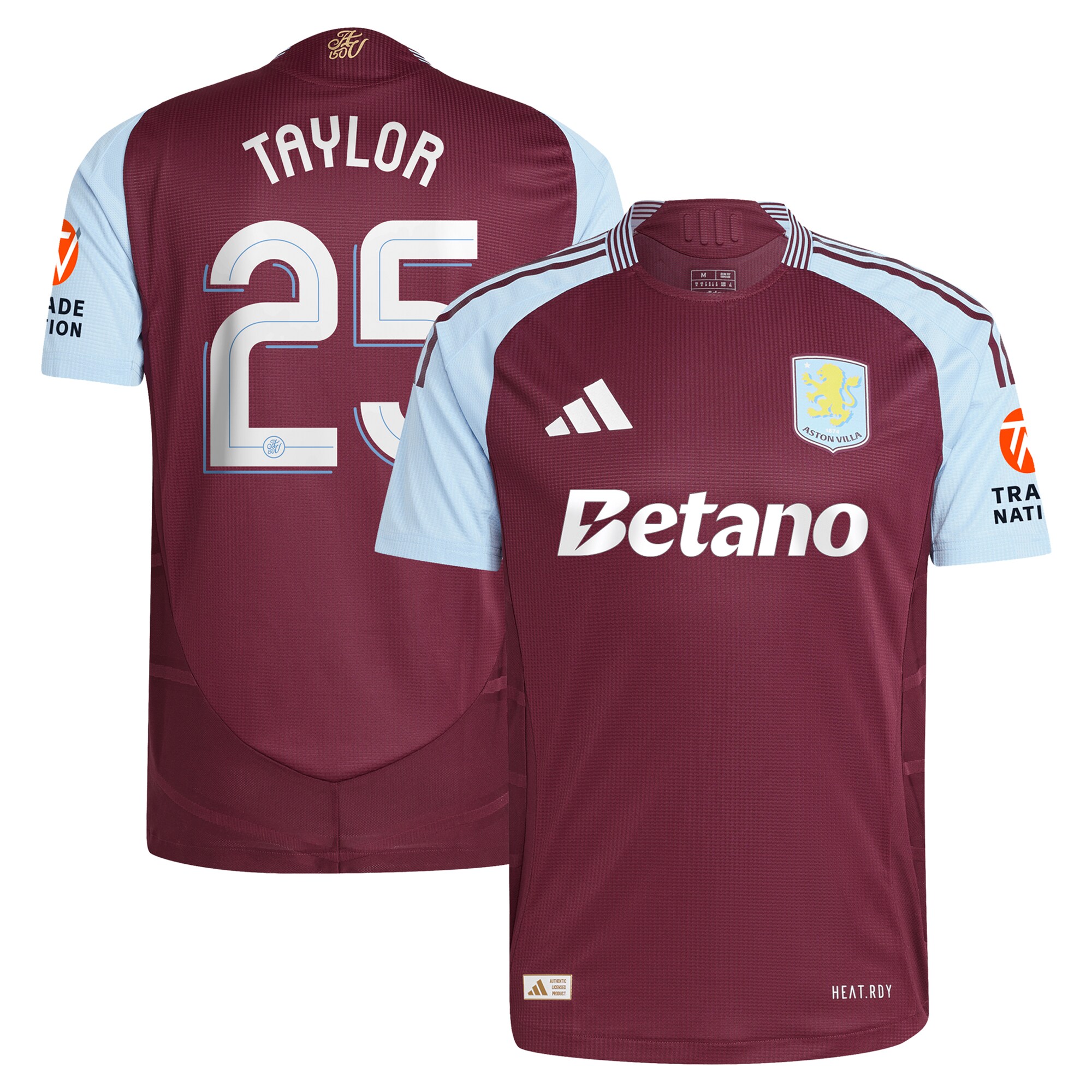 AVFC aston villa adidas home authentic shirt 2024-25 with taylor 25 cup printing Collection | Official Aston Villa Kits and Apparel