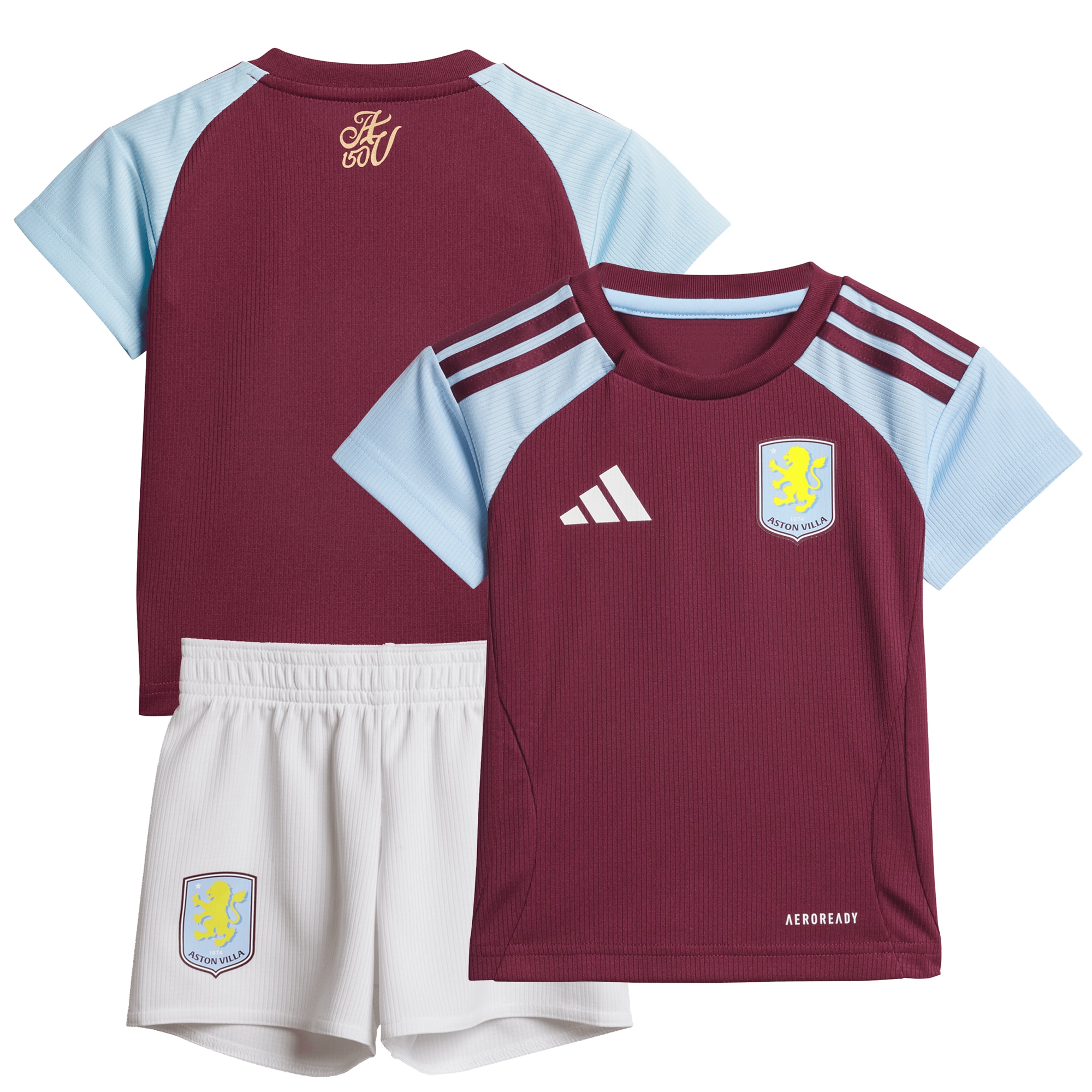 AVFC aston villa adidas home baby kit 2024-25 with custom printing Collection | Official Aston Villa Kits and Apparel
