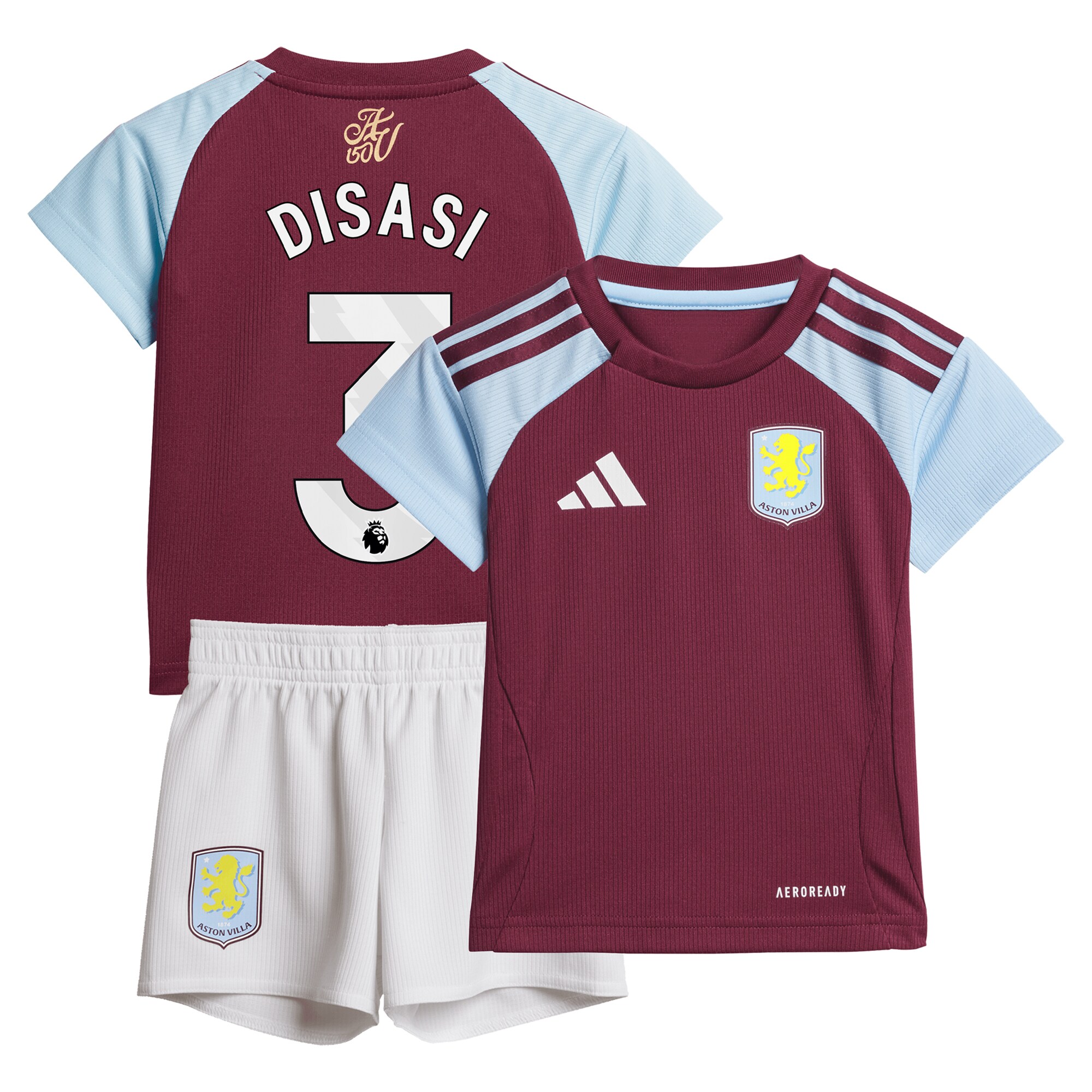 AVFC aston villa adidas home baby kit 2024-25 with disasi 3 printing Collection | Official Aston Villa Kits and Apparel
