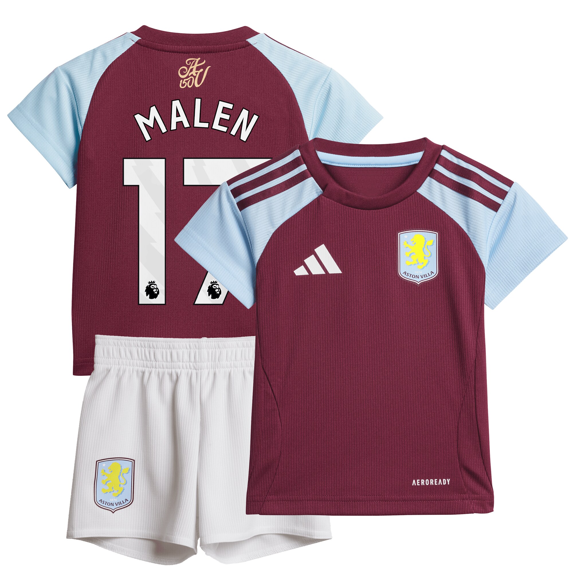 AVFC aston villa adidas home baby kit 2024-25 with malen 17 printing Collection | Official Aston Villa Kits and Apparel