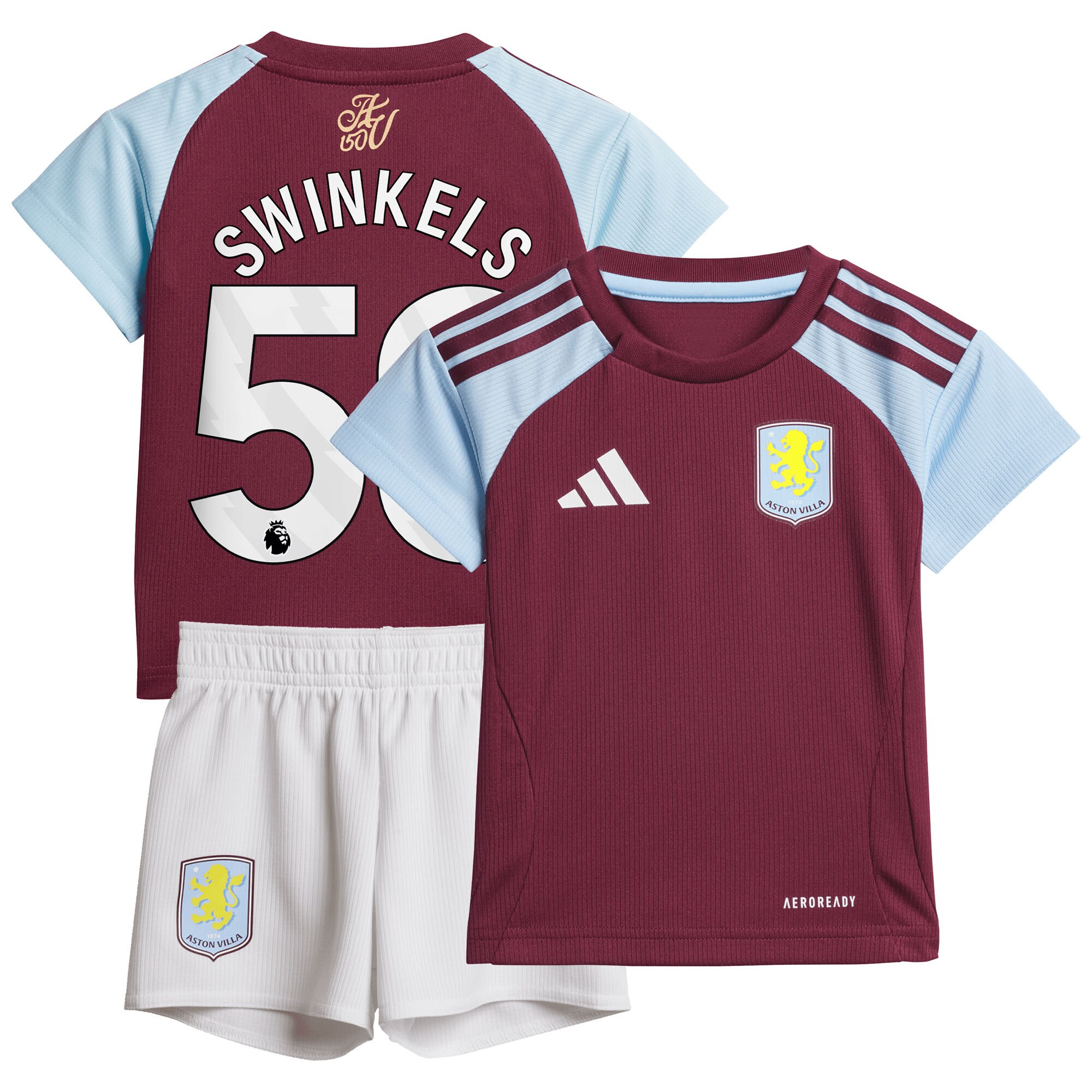 AVFC aston villa adidas home baby kit 2024-25 with swinkels 50 printing Collection | Official Aston Villa Kits and Apparel