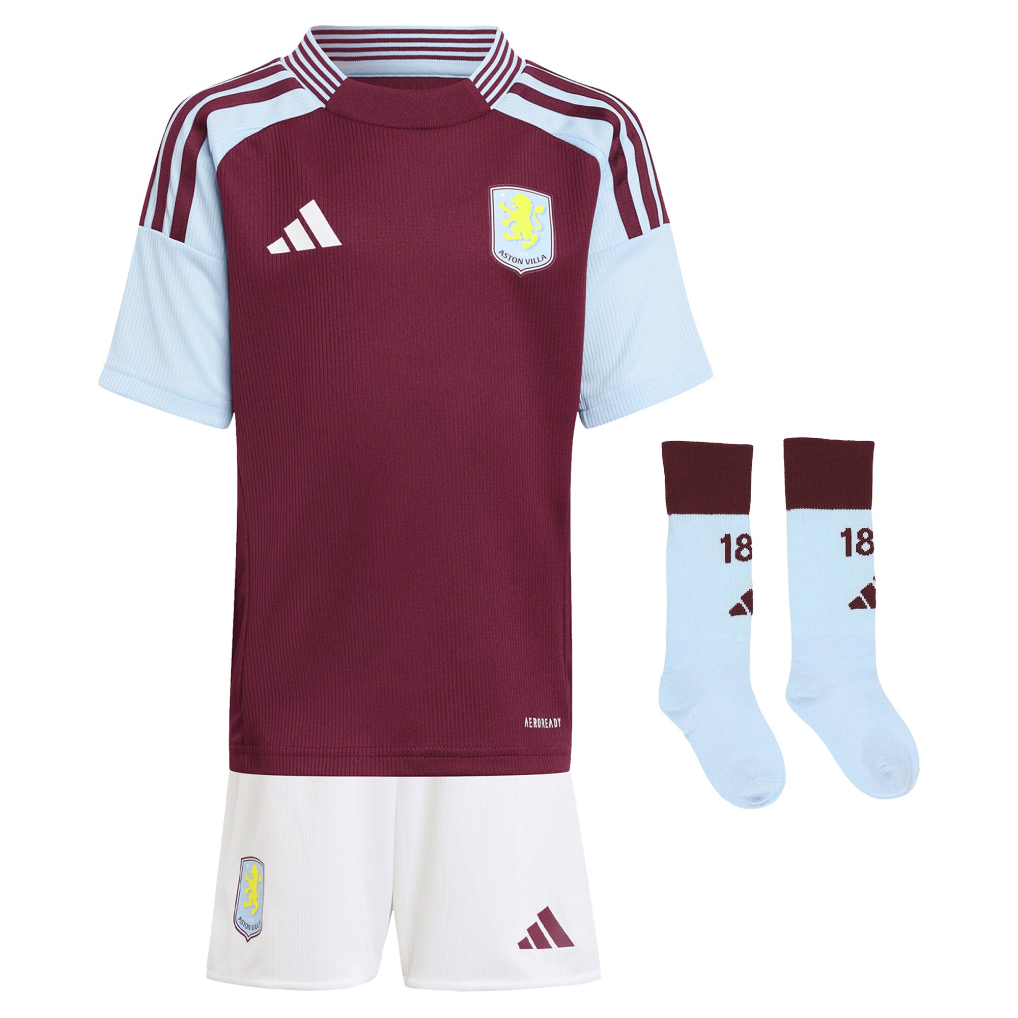AVFC aston villa adidas home mini kit 2024-25 with a.garcía 16 printing Collection | Official Aston Villa Kits and Apparel