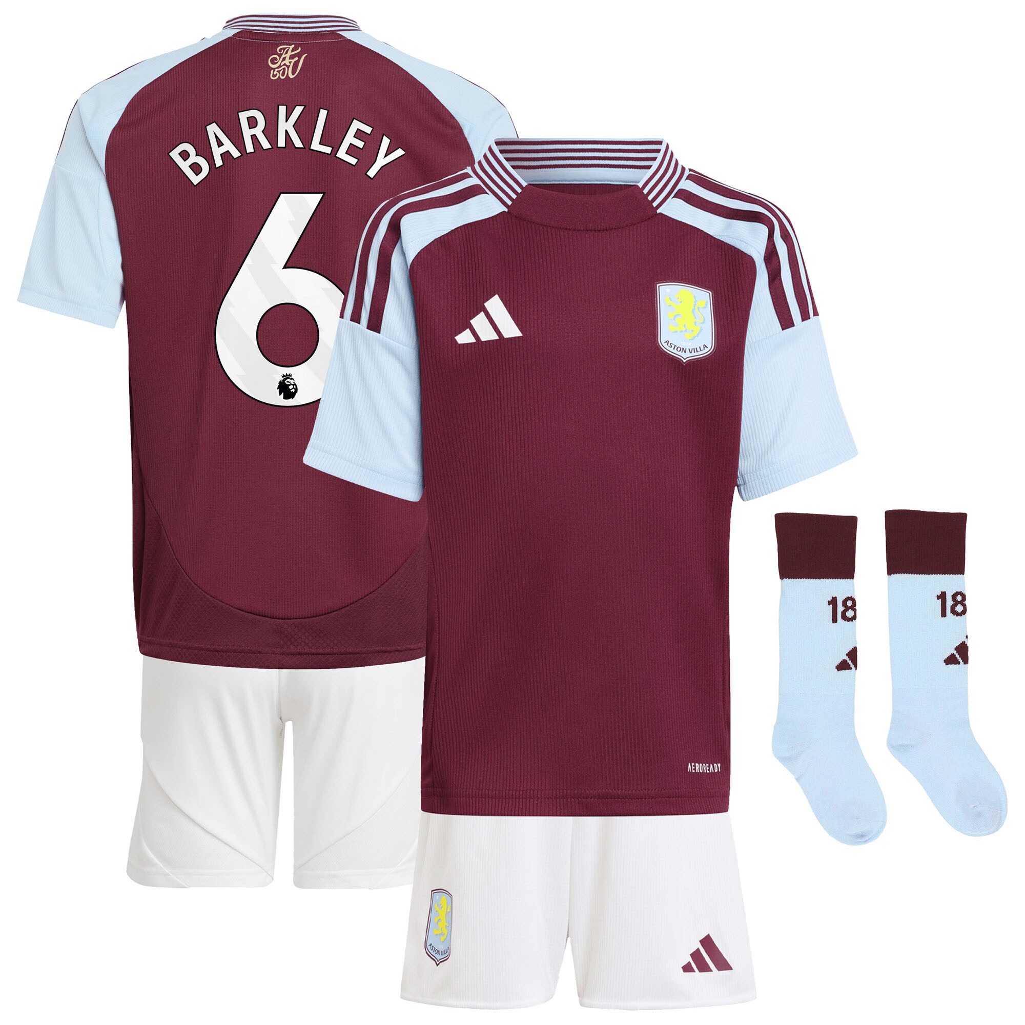 AVFC aston villa adidas home mini kit 2024-25 with barkley 6 printing Collection | Official Aston Villa Kits and Apparel