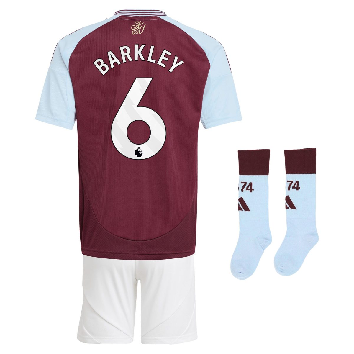 AVFC aston villa adidas home mini kit 2024-25 with barkley 6 printing Collection | Official Aston Villa Kits and Apparel