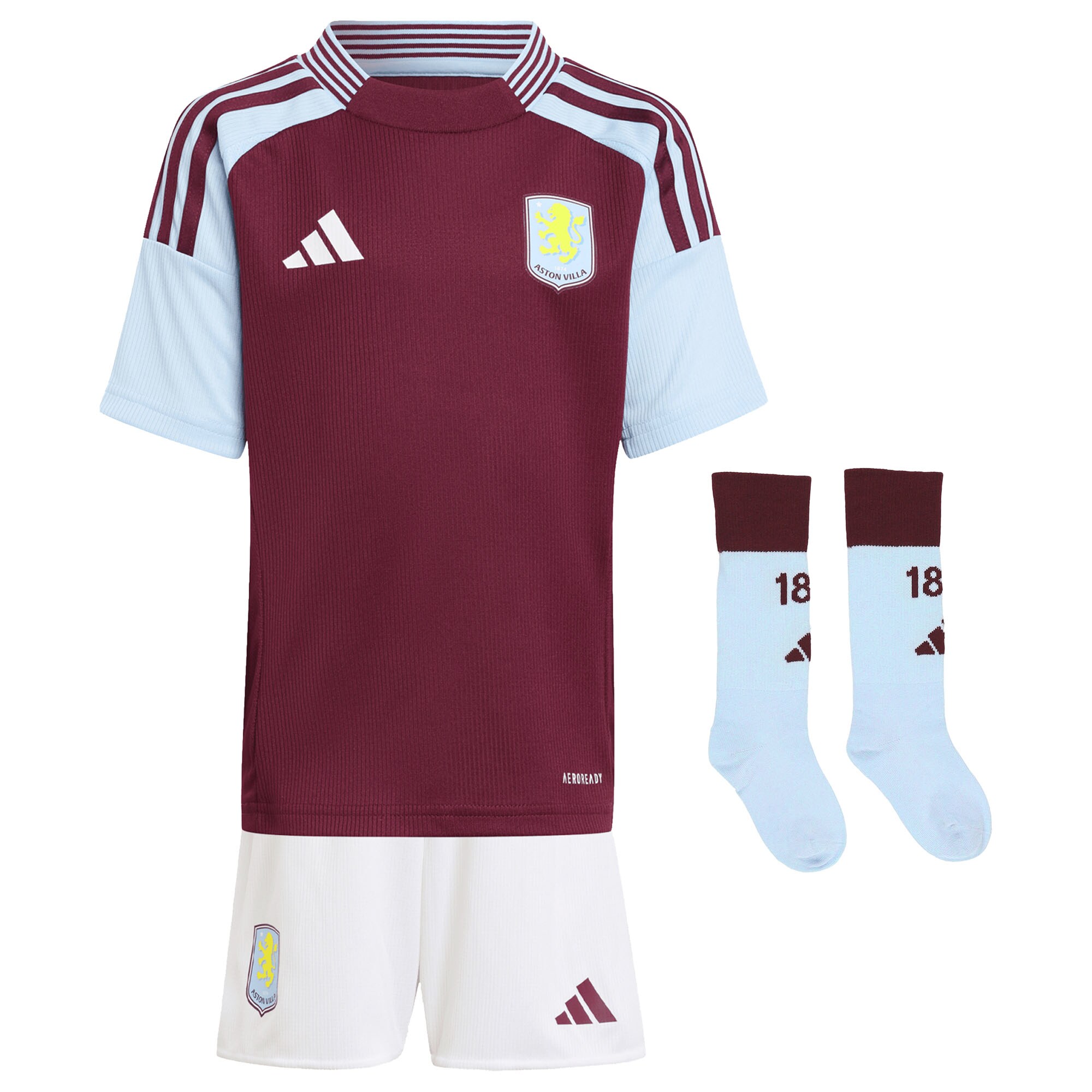 AVFC aston villa adidas home mini kit 2024-25 with bogarde 26 printing Collection | Official Aston Villa Kits and Apparel
