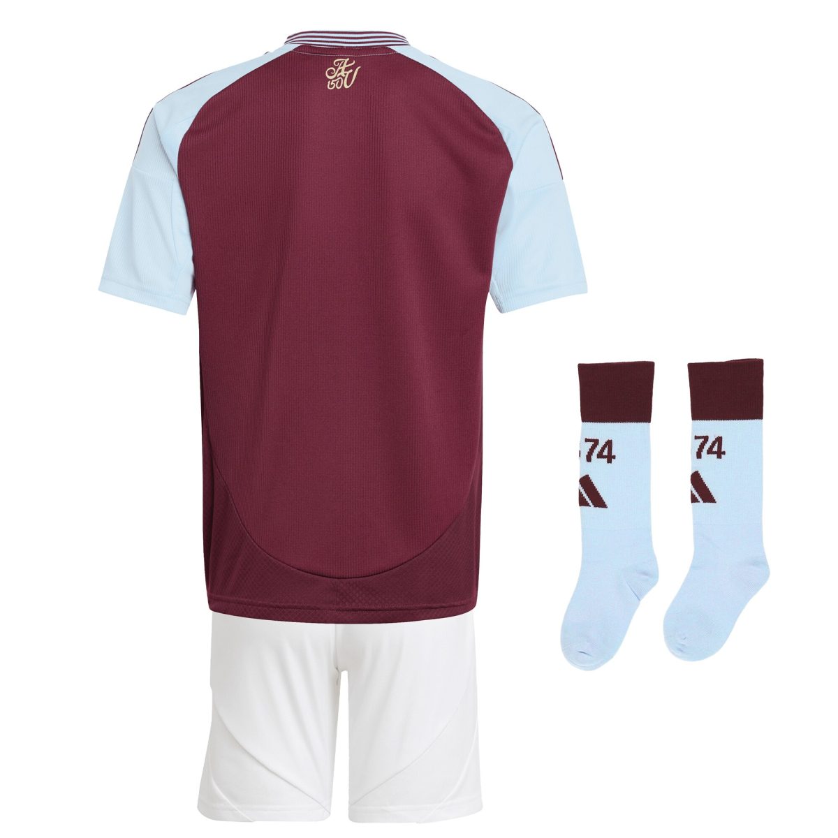 AVFC aston villa adidas home mini kit 2024-25 with custom printing Collection | Official Aston Villa Kits and Apparel