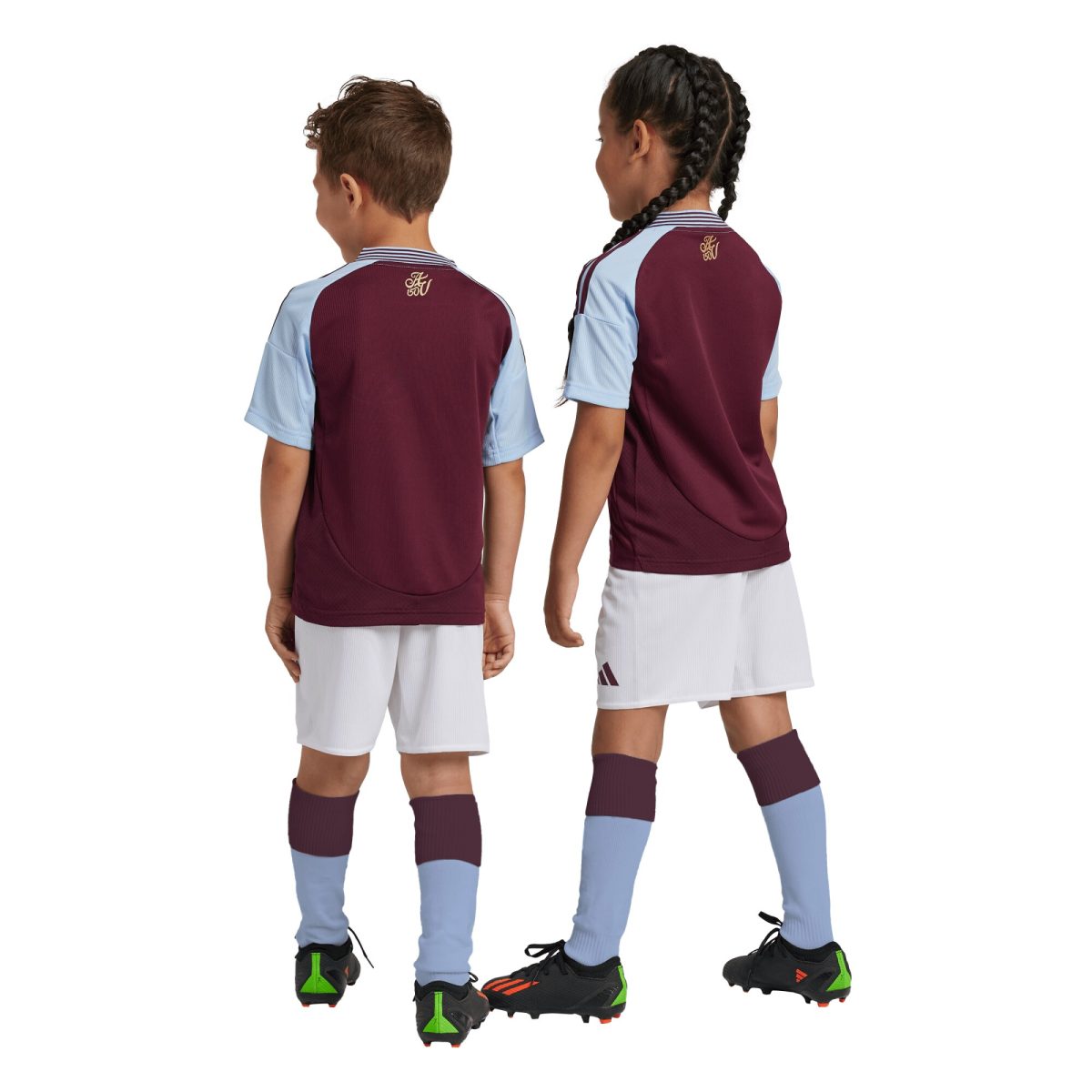 AVFC aston villa adidas home mini kit 2024-25 with custom printing Collection | Official Aston Villa Kits and Apparel