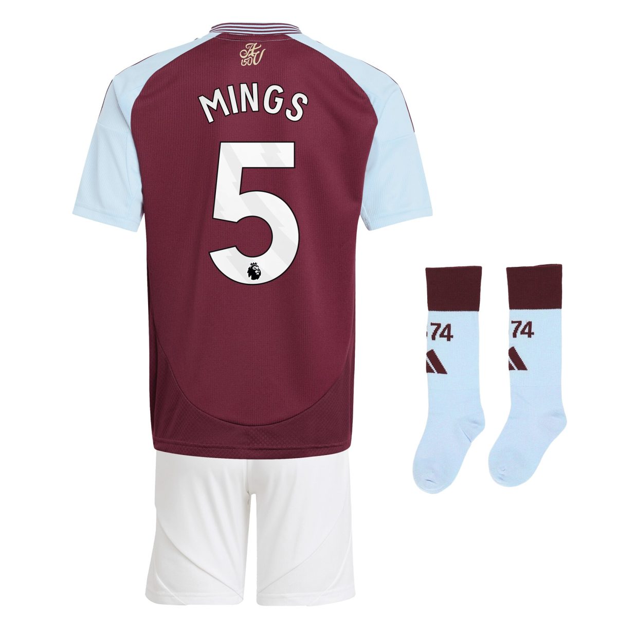 AVFC aston villa adidas home mini kit 2024-25 with mings 5 printing Collection | Official Aston Villa Kits and Apparel